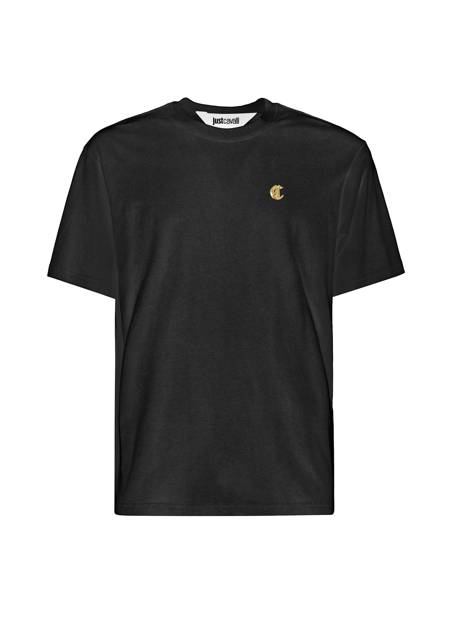 Just Cavalli Logo-embroidered T-shirt In Black