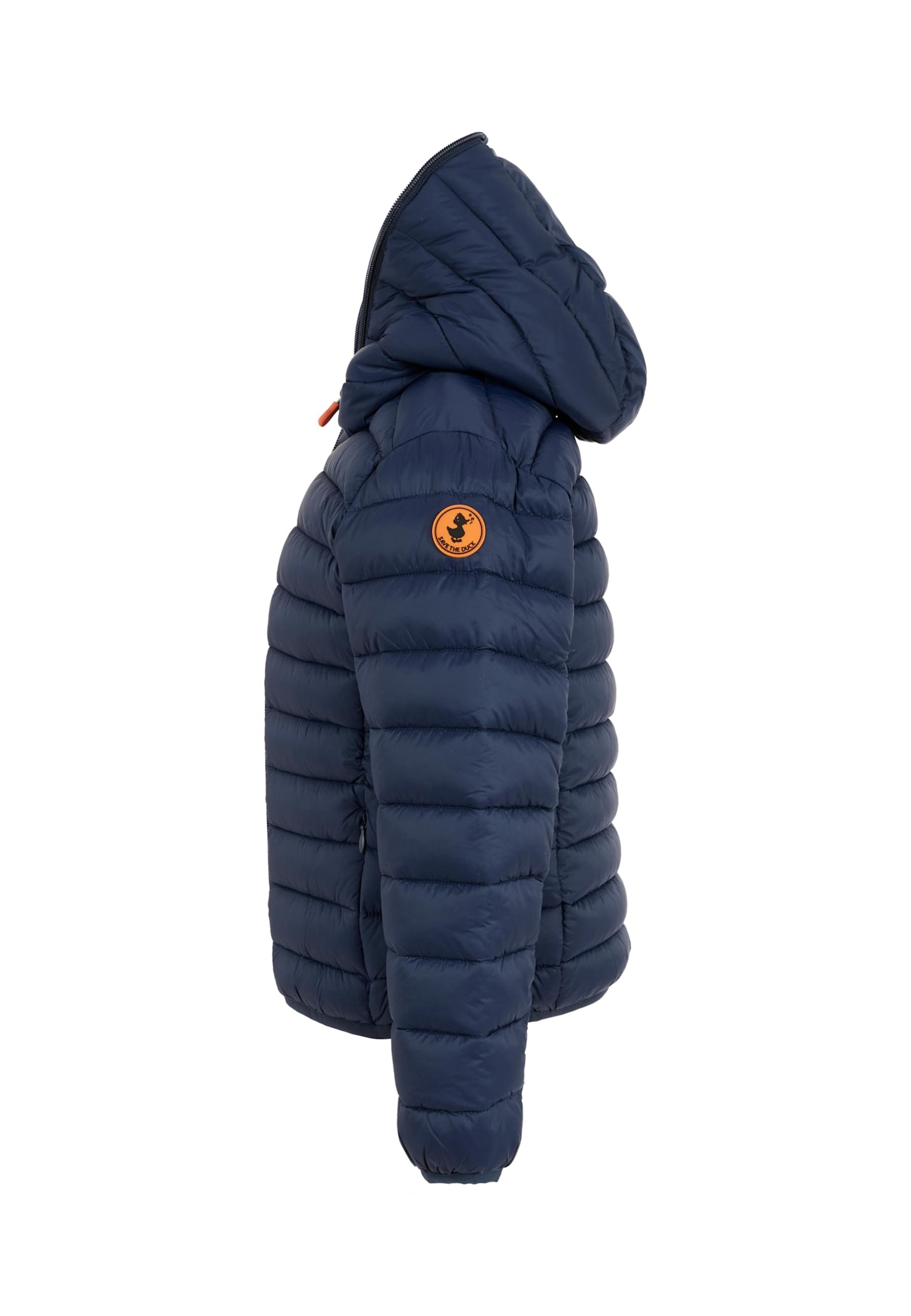 Save The Duck Blue Down Jacket For Boy With Logo In Blue