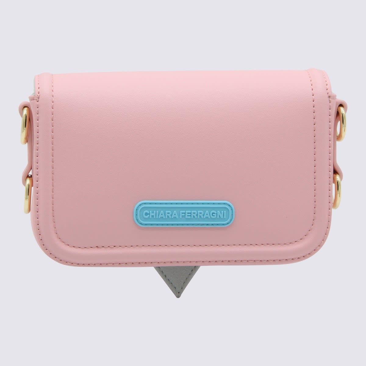 Shop Chiara Ferragni Pink Faux Leather Eyelike Shoulder Bag