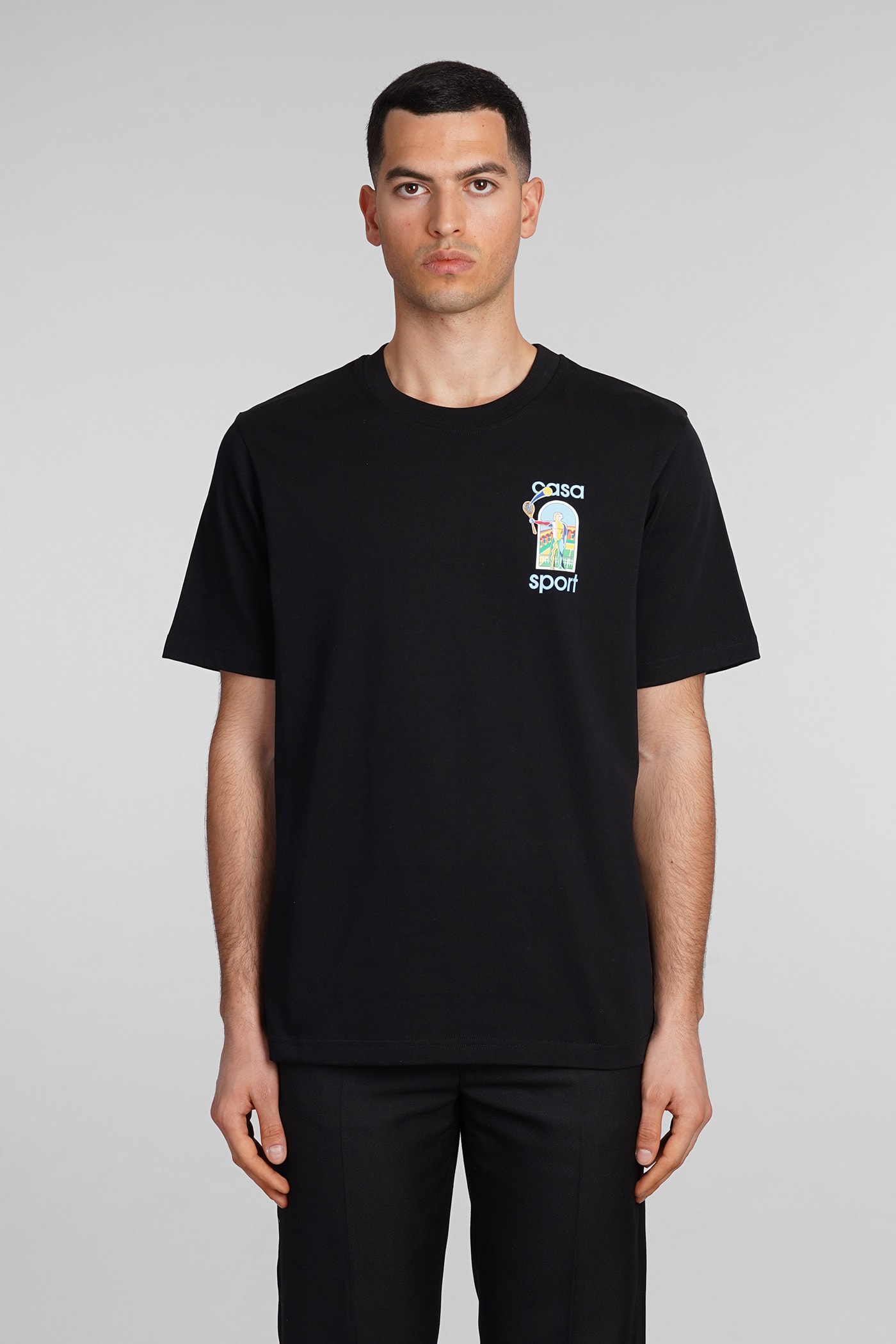 Shop Casablanca T-shirt In Black Cotton
