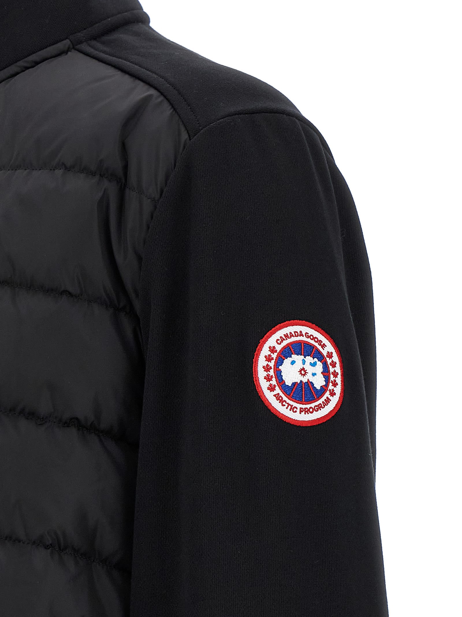Canada Goose Wattierte Hybridge Huron Jacke Mit Reissverschluss In Black