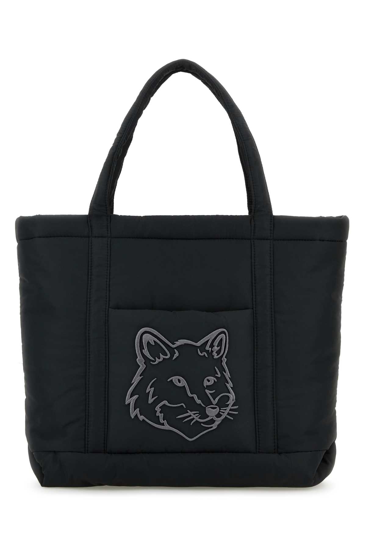 Maison Kitsuné Black Nylon Medium Shopping Bag