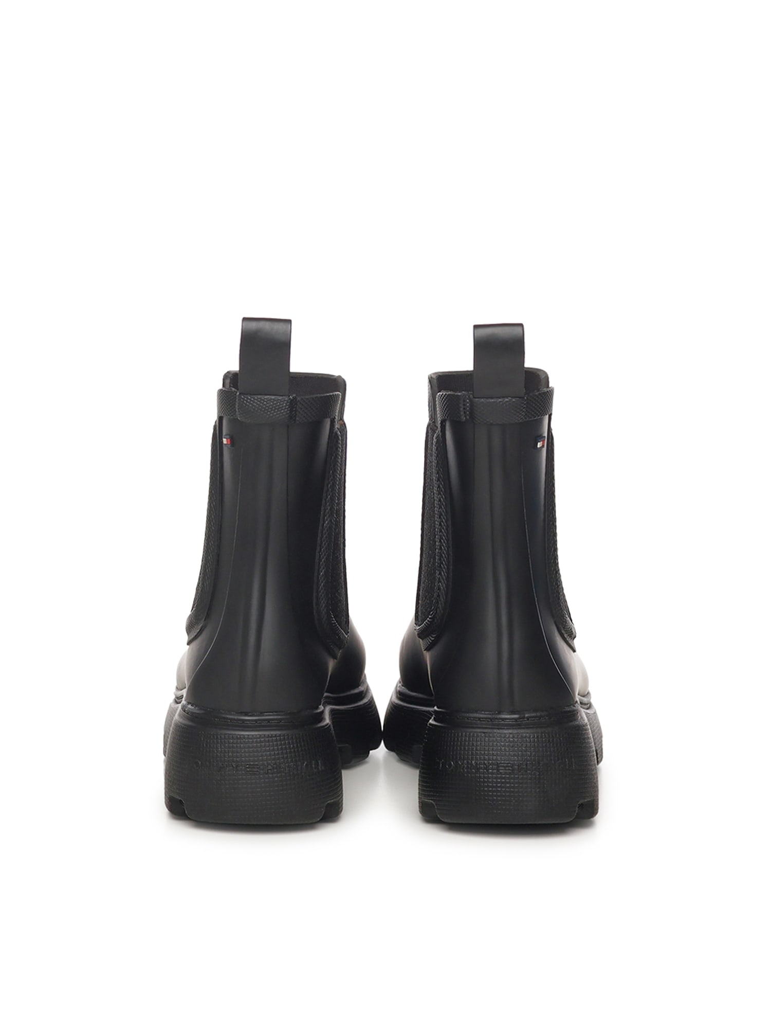 Tommy Hilfiger Rubber Rain Boots In Black