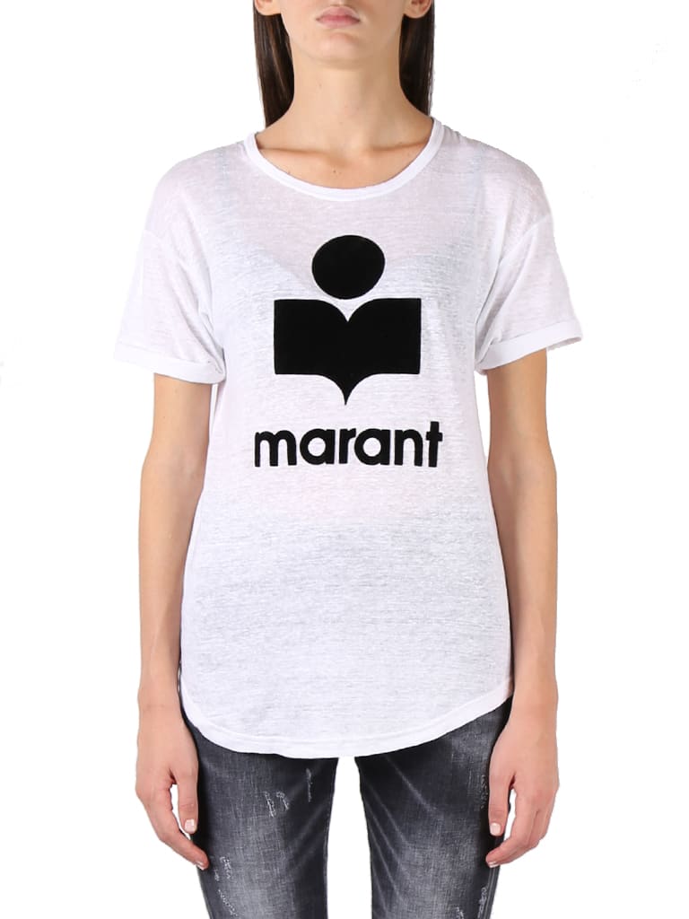 Isabel Marant Etoileisabel Marant Etoile Koldi Linen T Shirt With Logo Print Dailymail