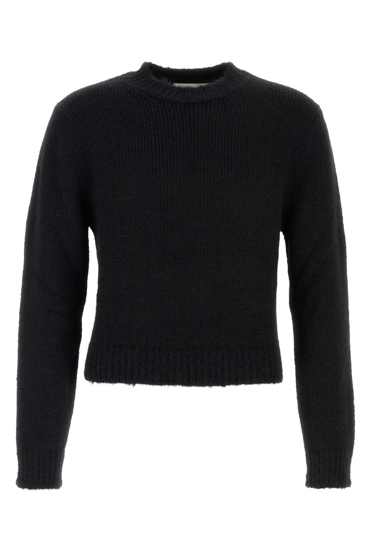 Jil Sander Midweight Alpaca Wool Sweater In Black