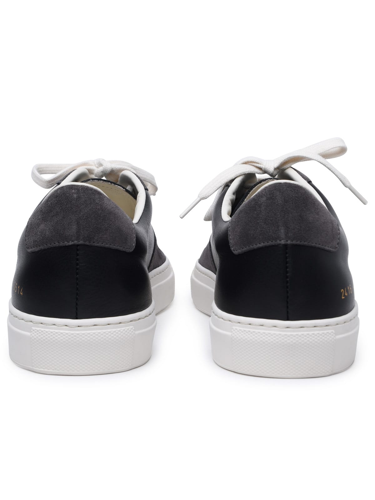 Shop Common Projects Bball Duo Black Leather Sneakers