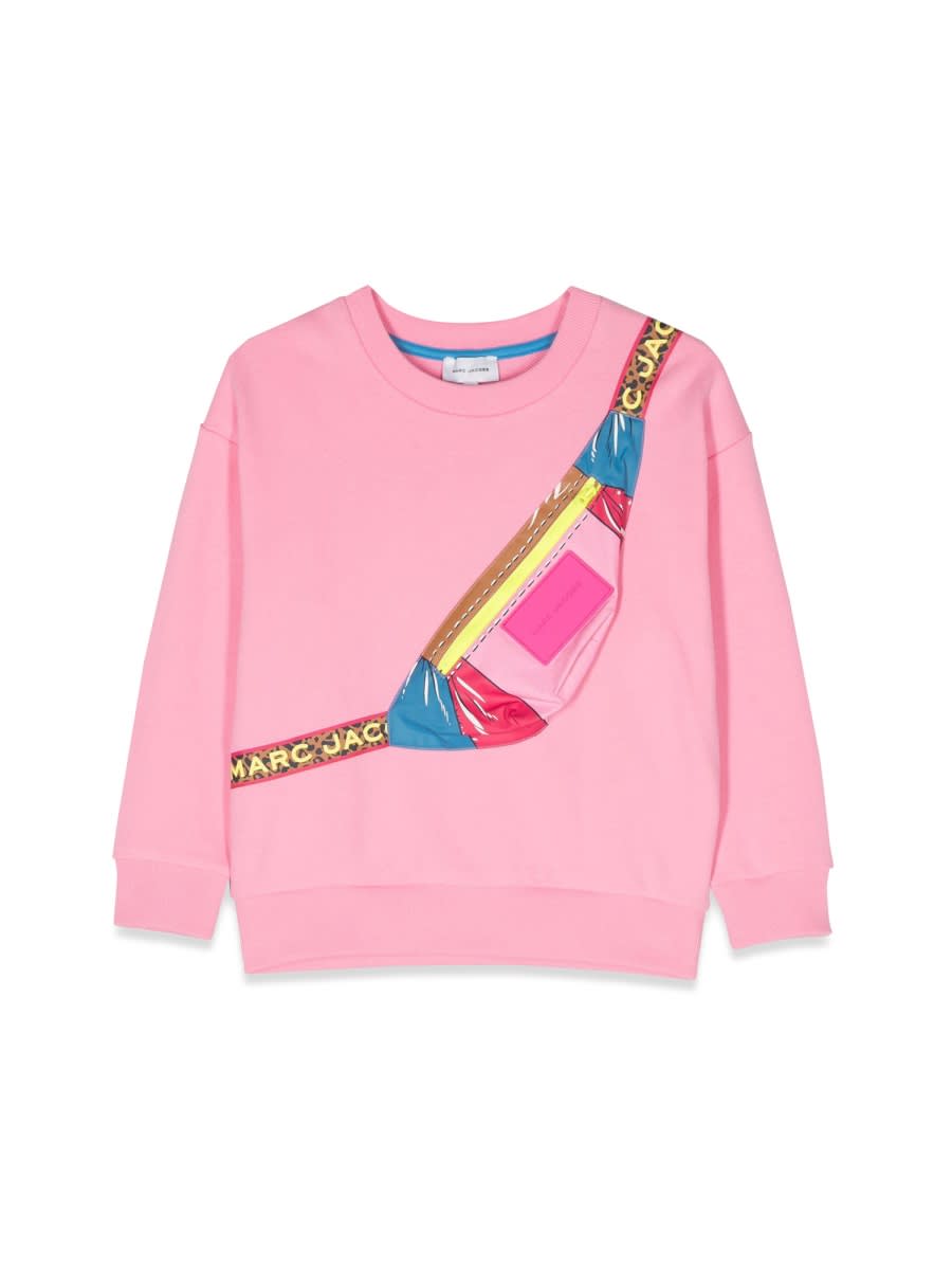 Shop Little Marc Jacobs Belt Bag Crewneck Sweatshirt In Pink