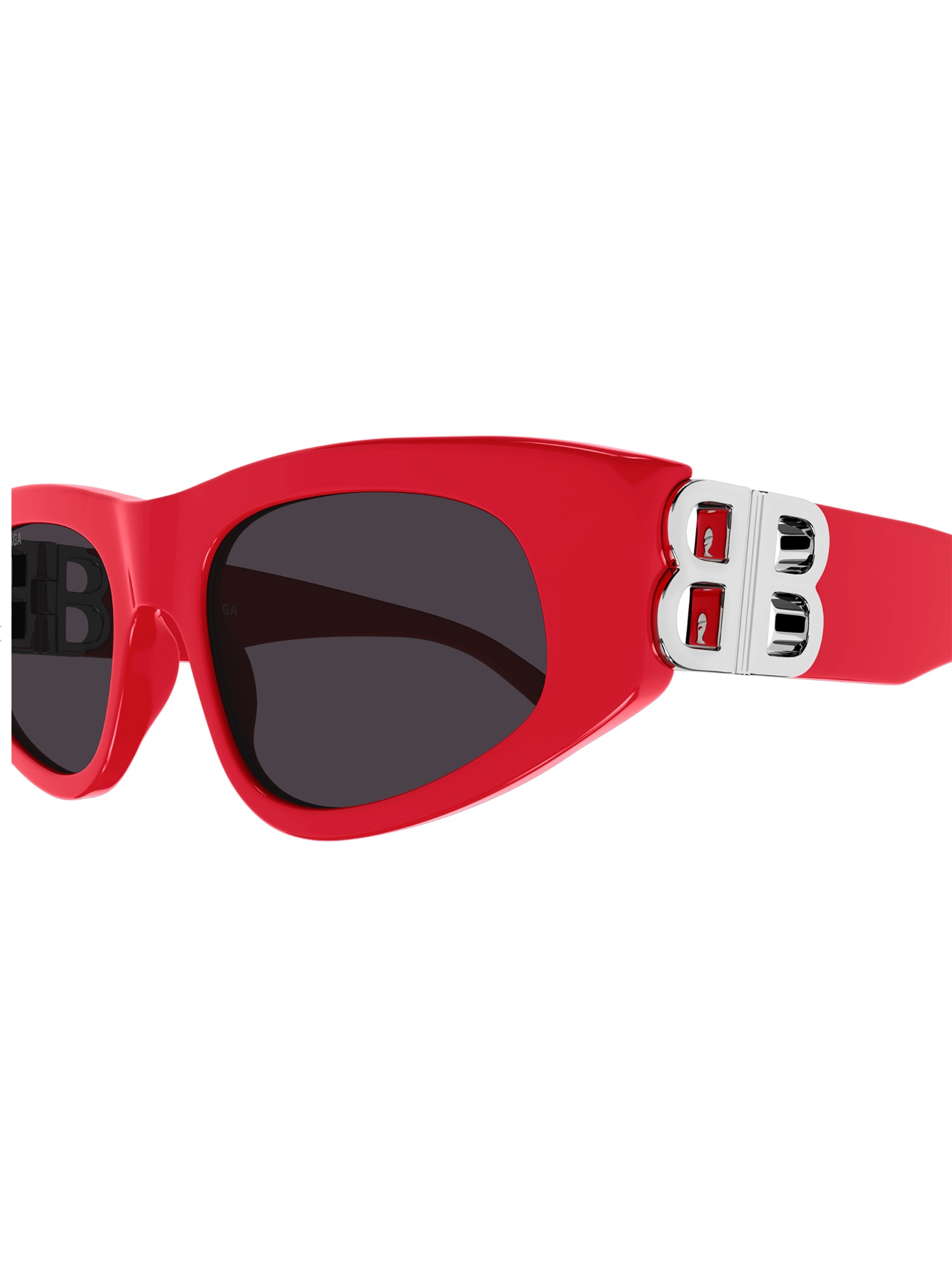 Shop Balenciaga Bb0095s Sunglasses In Red Silver Grey