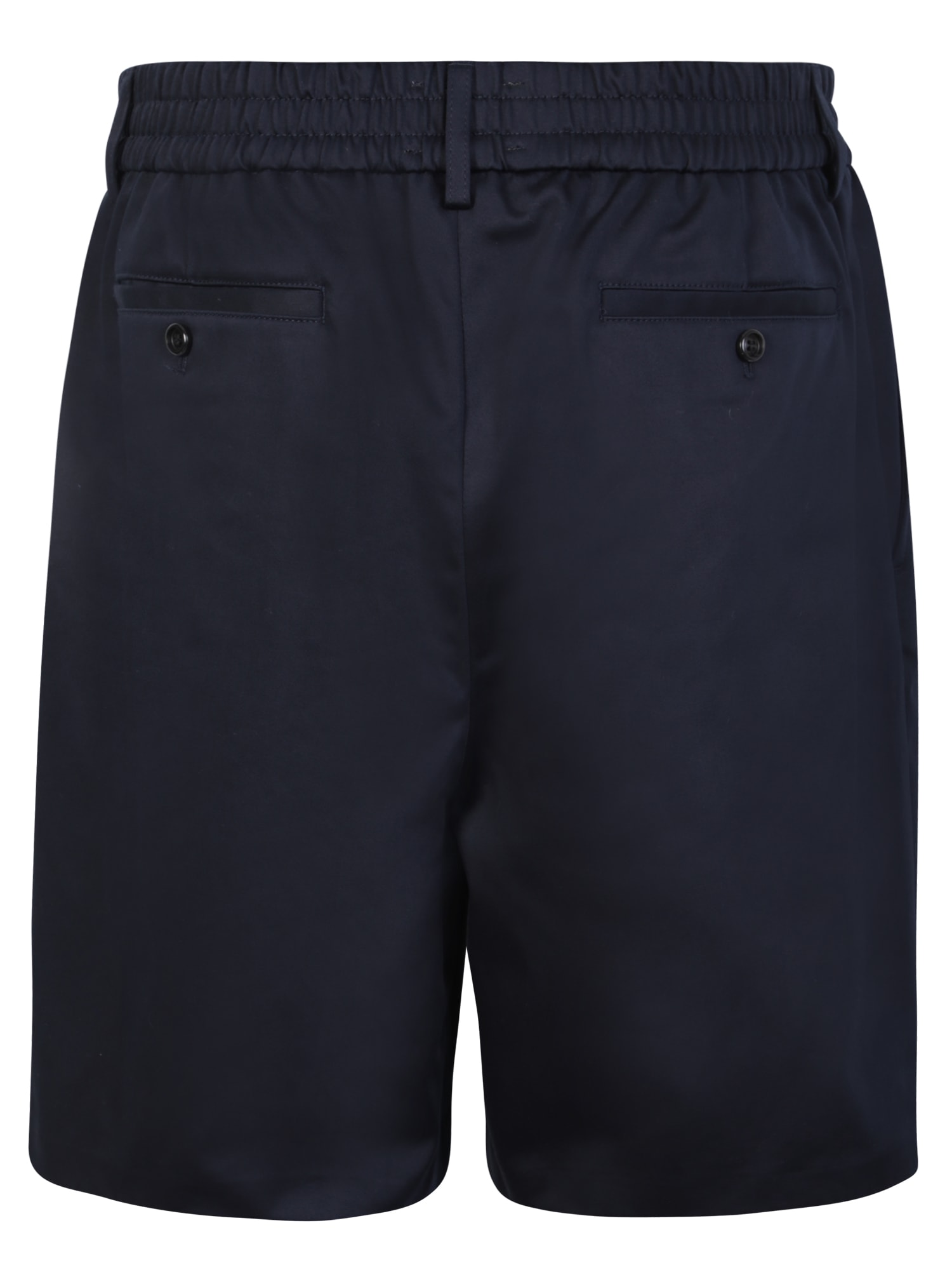 Shop Ami Alexandre Mattiussi Elasticated Waistband Blue Bermuda Shorts