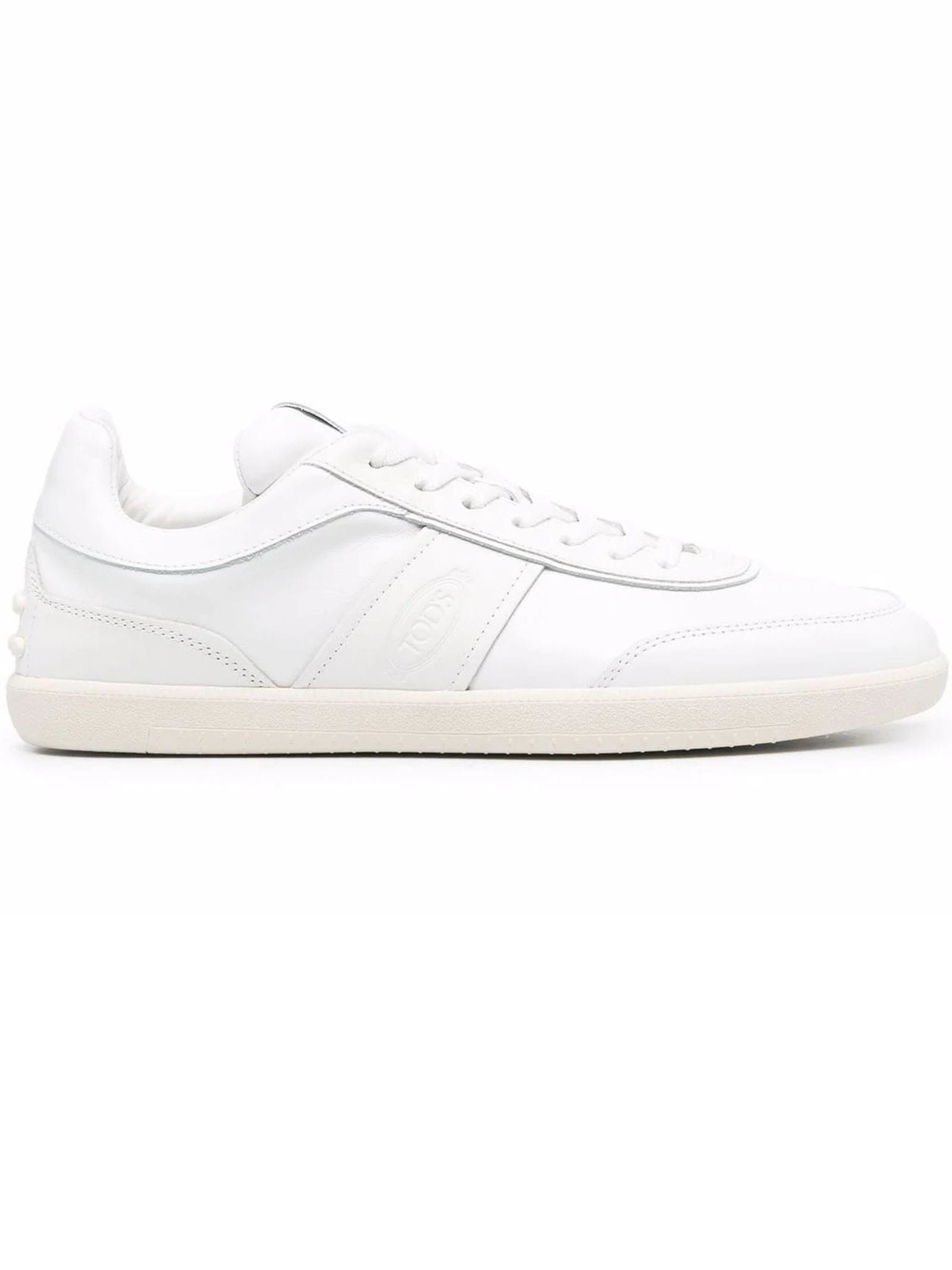 Shop Tod's Tabs Sneakers In White Leather