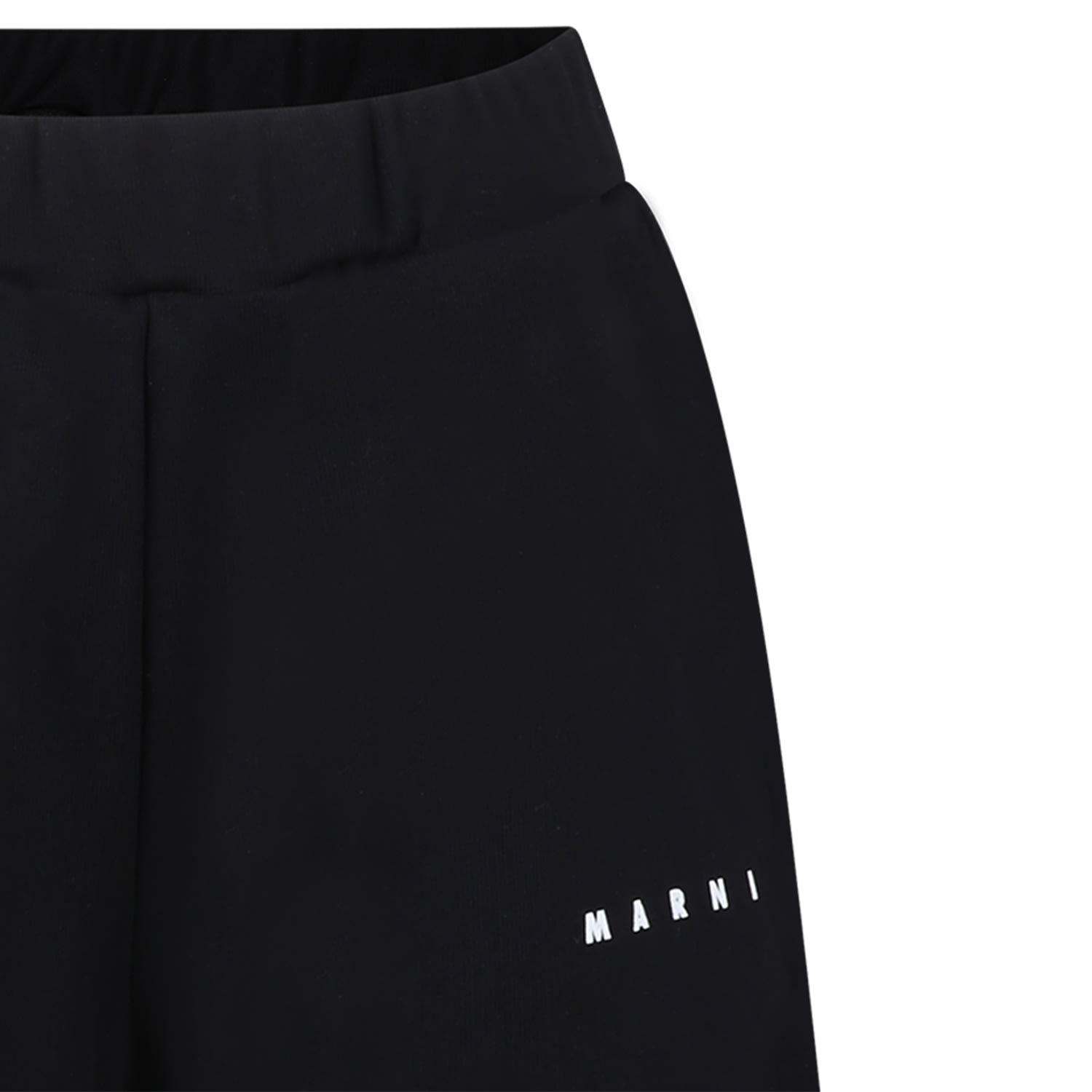 Shop Marni Black Shorts For Kids With Logo