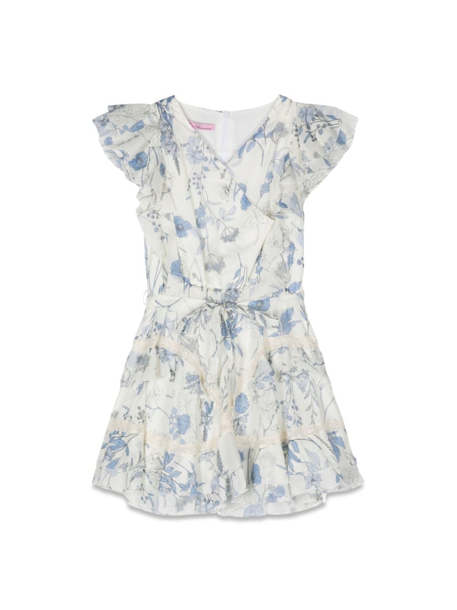 Miss Blumarine Kids' Flowers Dress In Multicolour