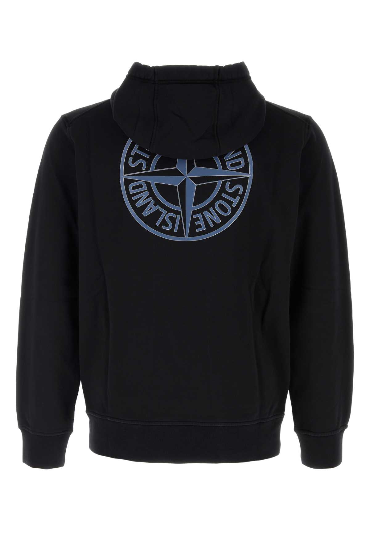 Shop Stone Island Black Cotton Sweatshirt