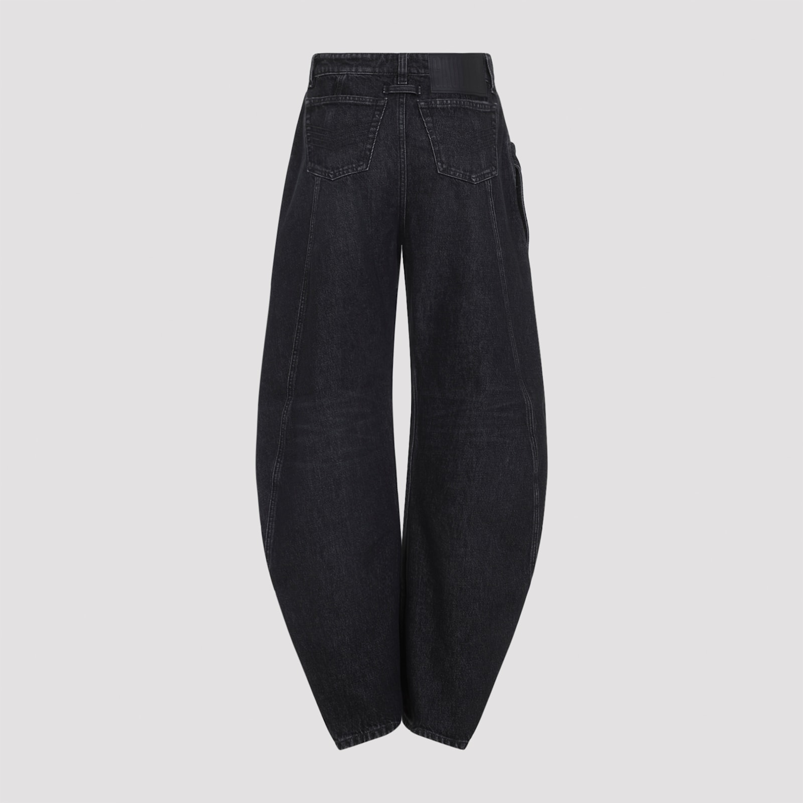 Jean Paul Gaultier High Rise Wide Leg Trousers With Belt Loops In Black