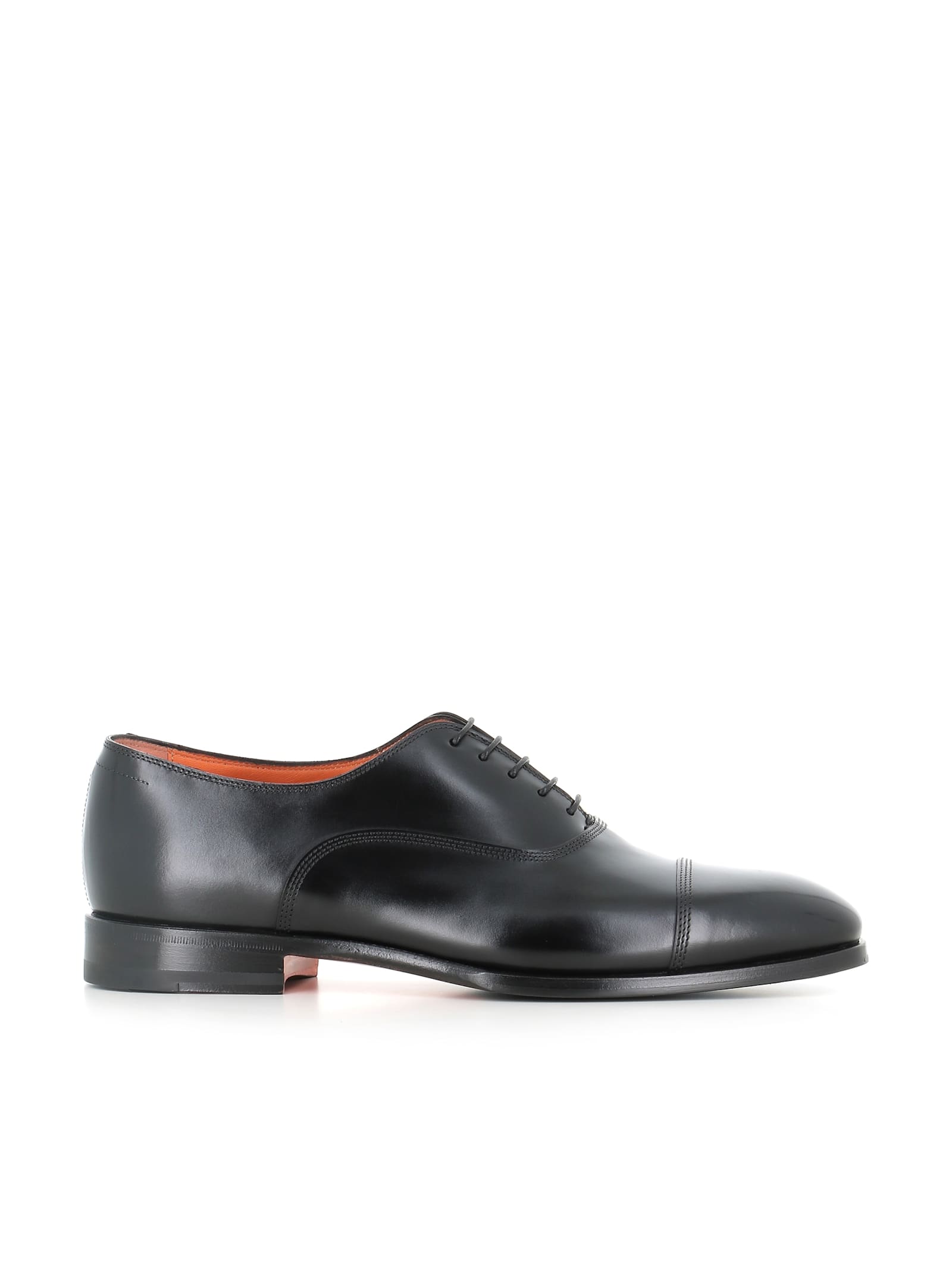 Santoni Business Shoes Oxford 12621 Calfskin In Black