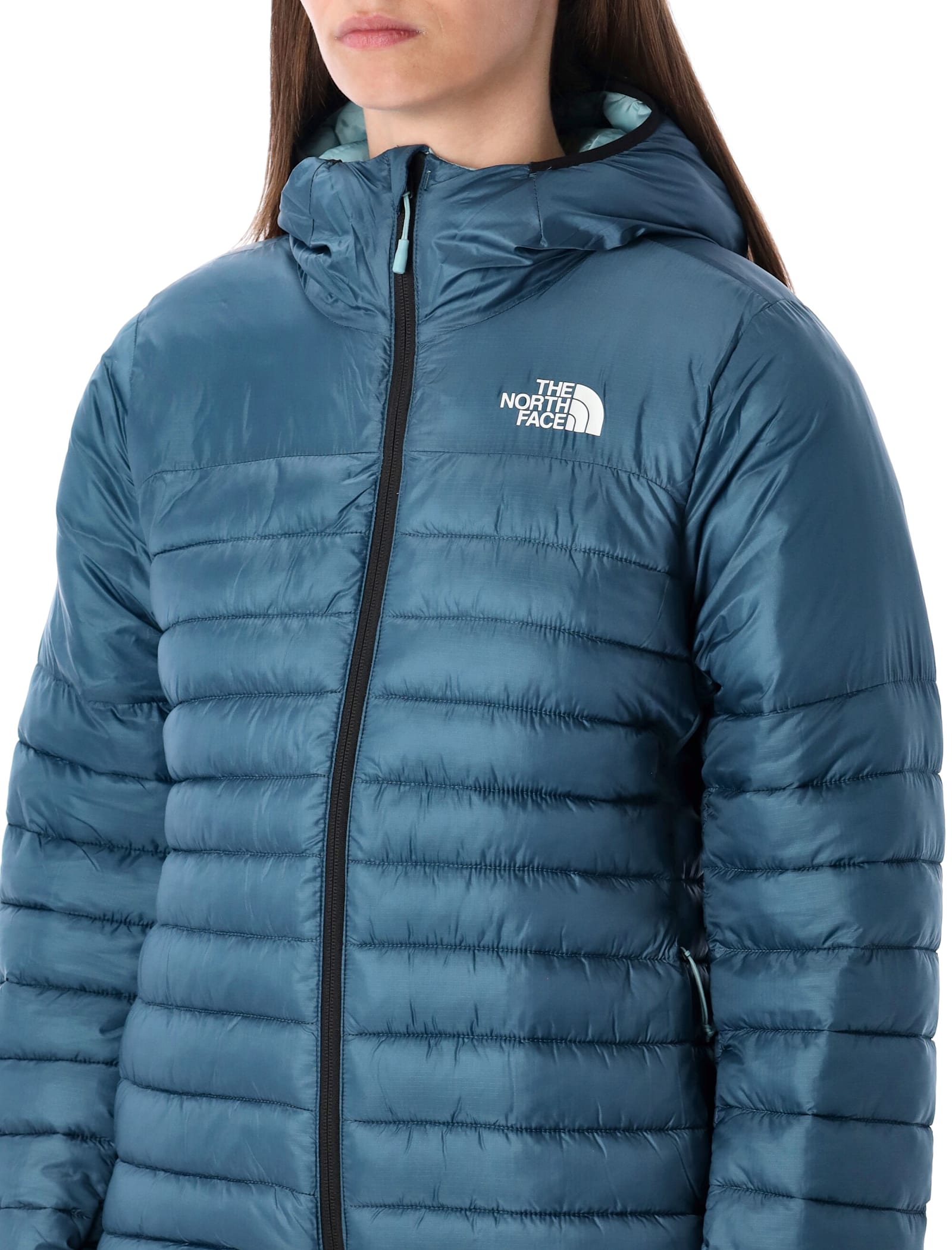 The North Face Thermoball Padded Hooded Jacket In Blue
