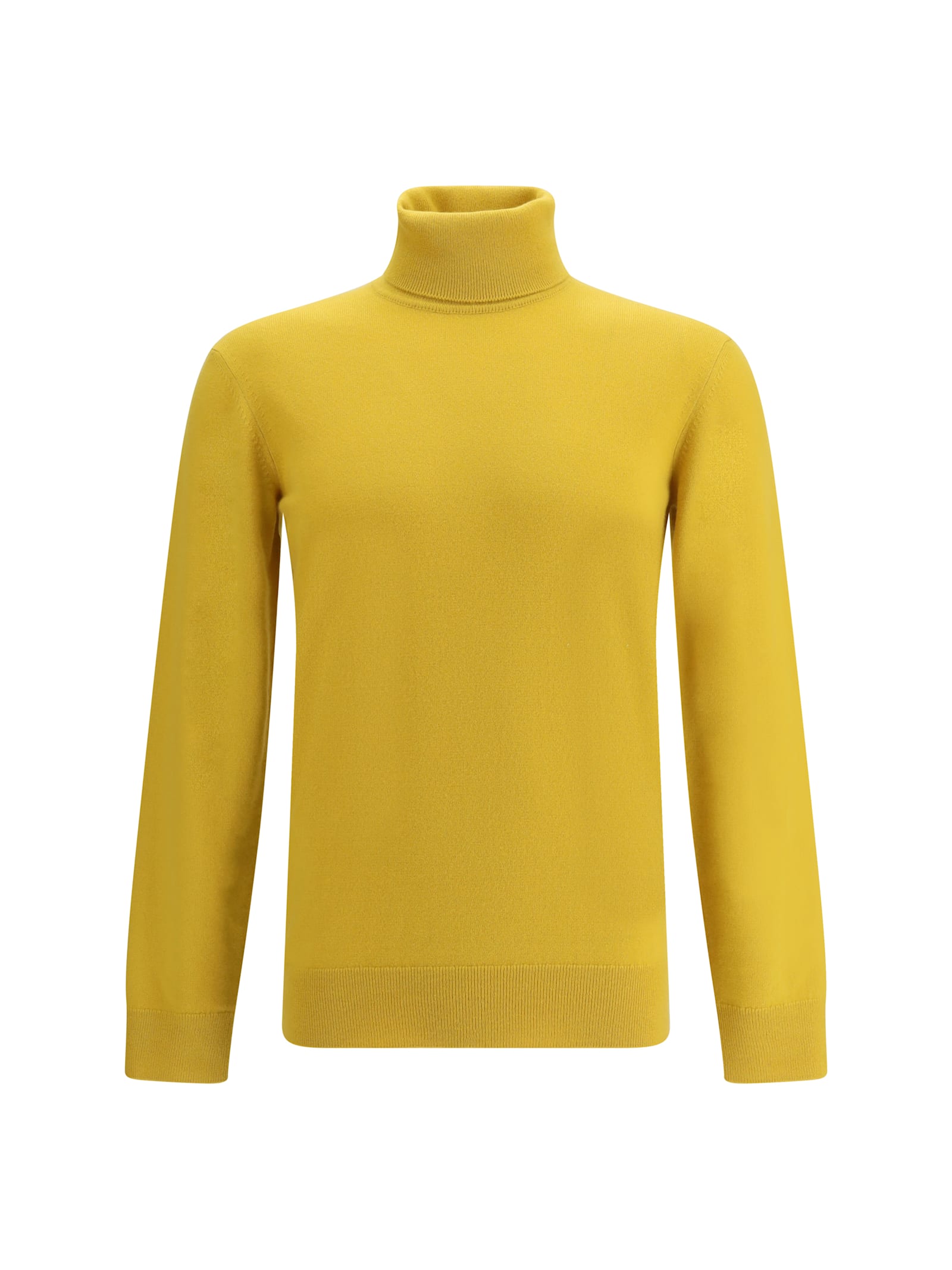 Saint Laurent Cashmere Turtleneck Sweater In Yellow