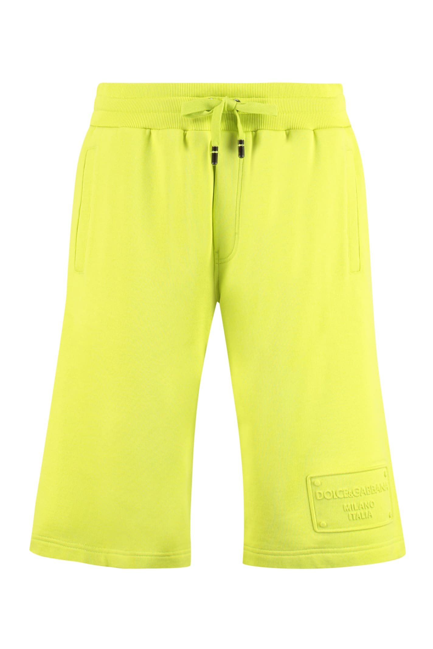 Shop Dolce & Gabbana Fleece Shorts In Green
