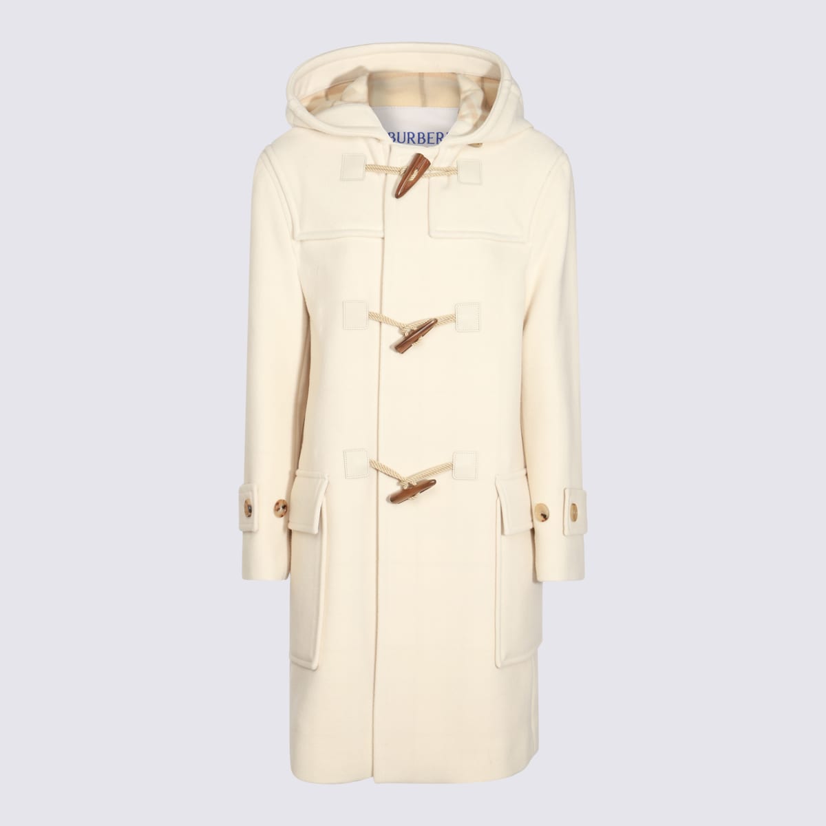 Shop Burberry White Wool Coat In Candle