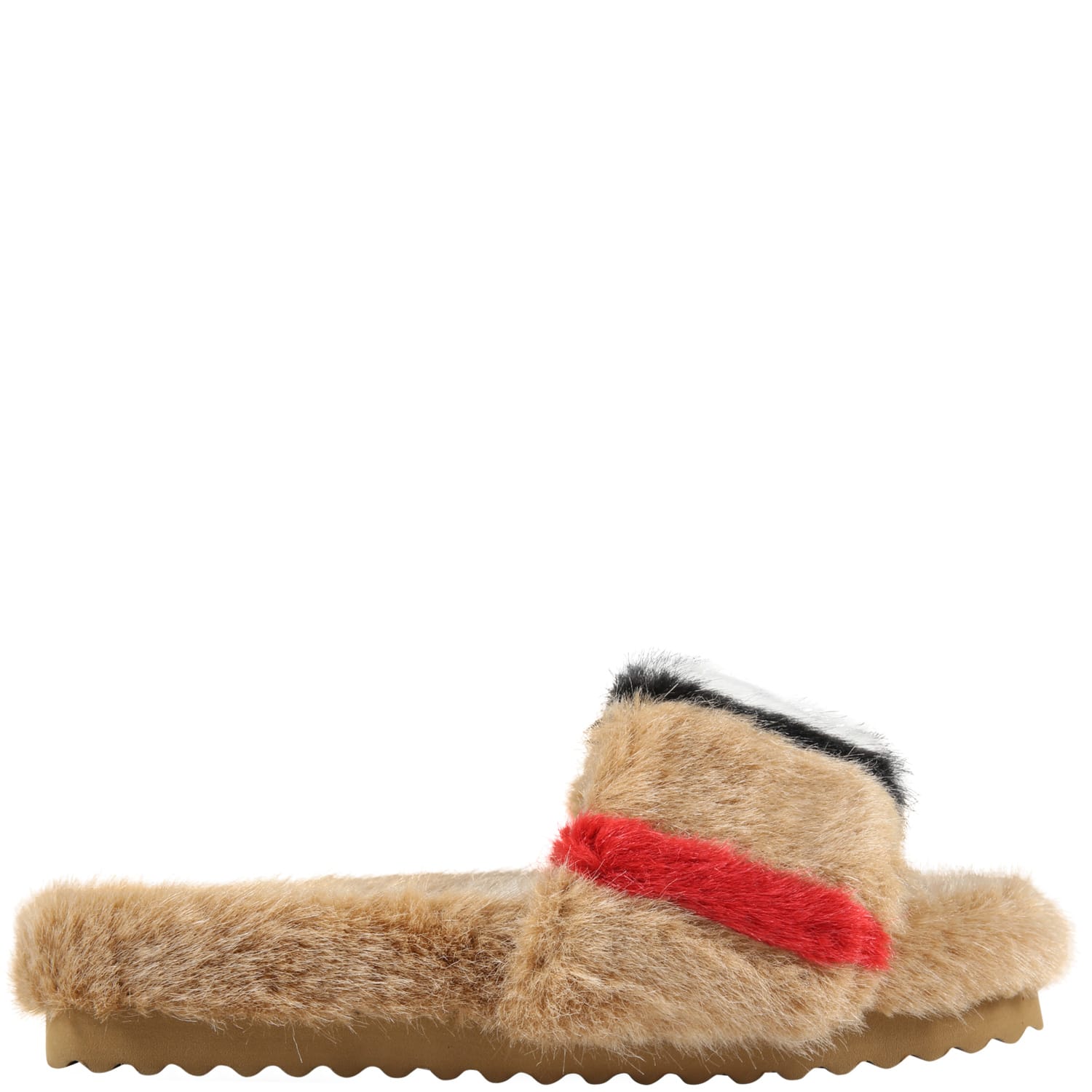 Burberry Beige Sandals For Kids With Iconic Stripes