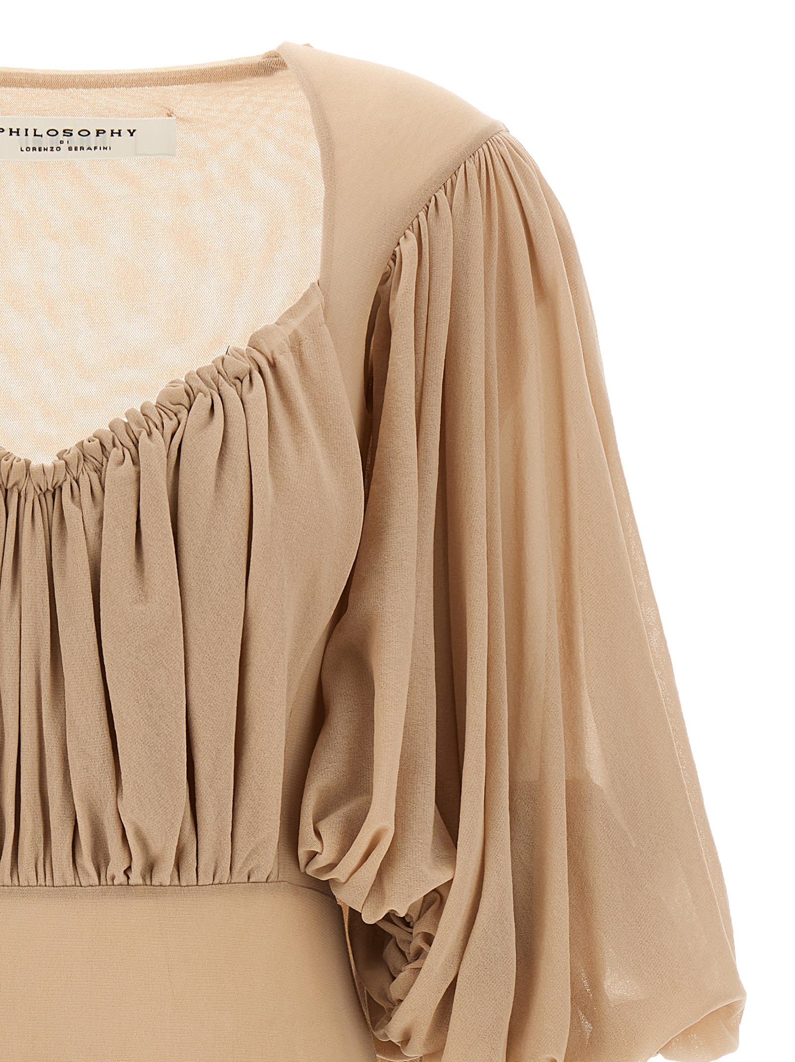 Philosophy Di Lorenzo Serafini Tulle Body In Beige