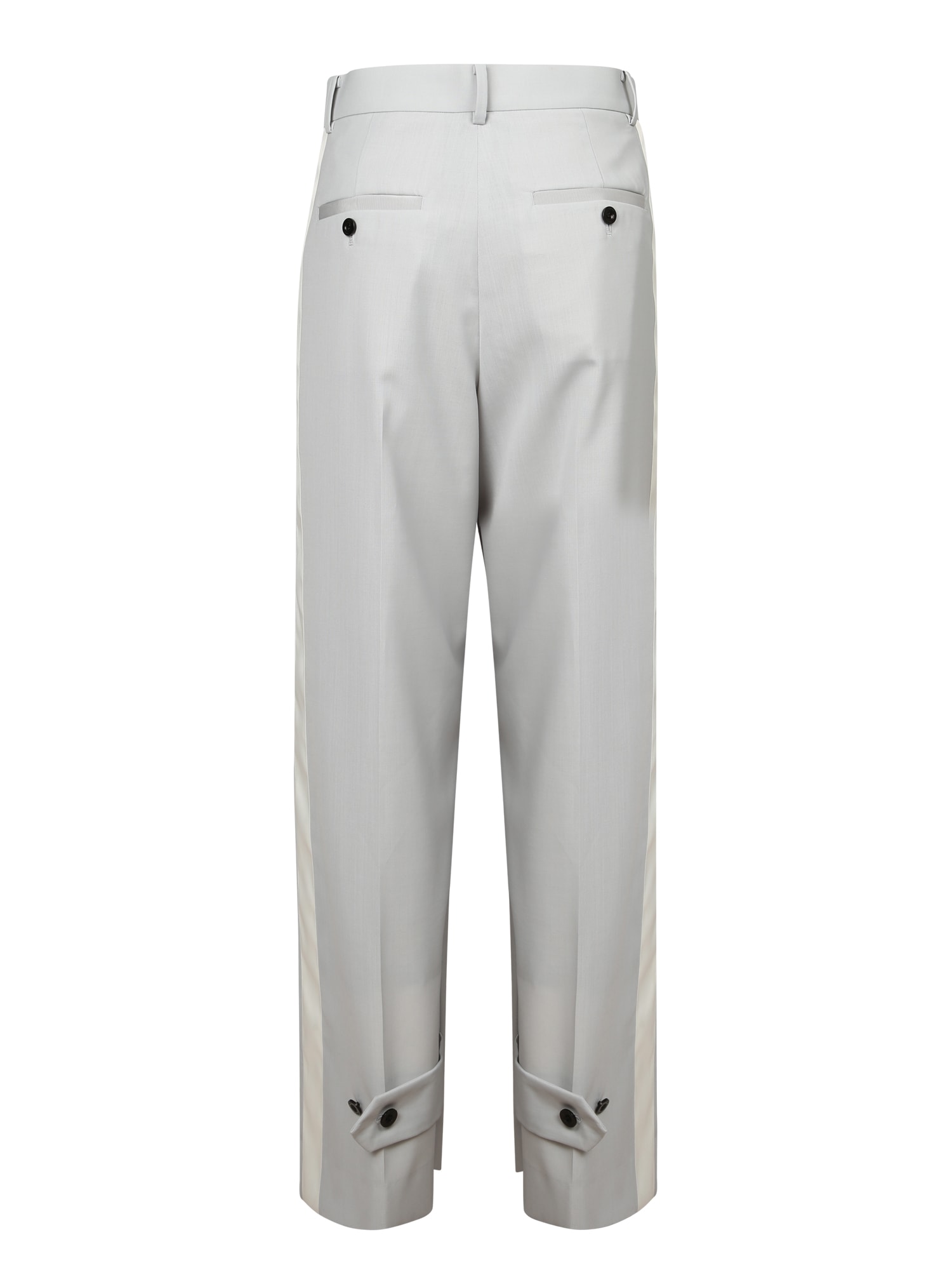 Shop Sacai Side-strip Trousers In Grey
