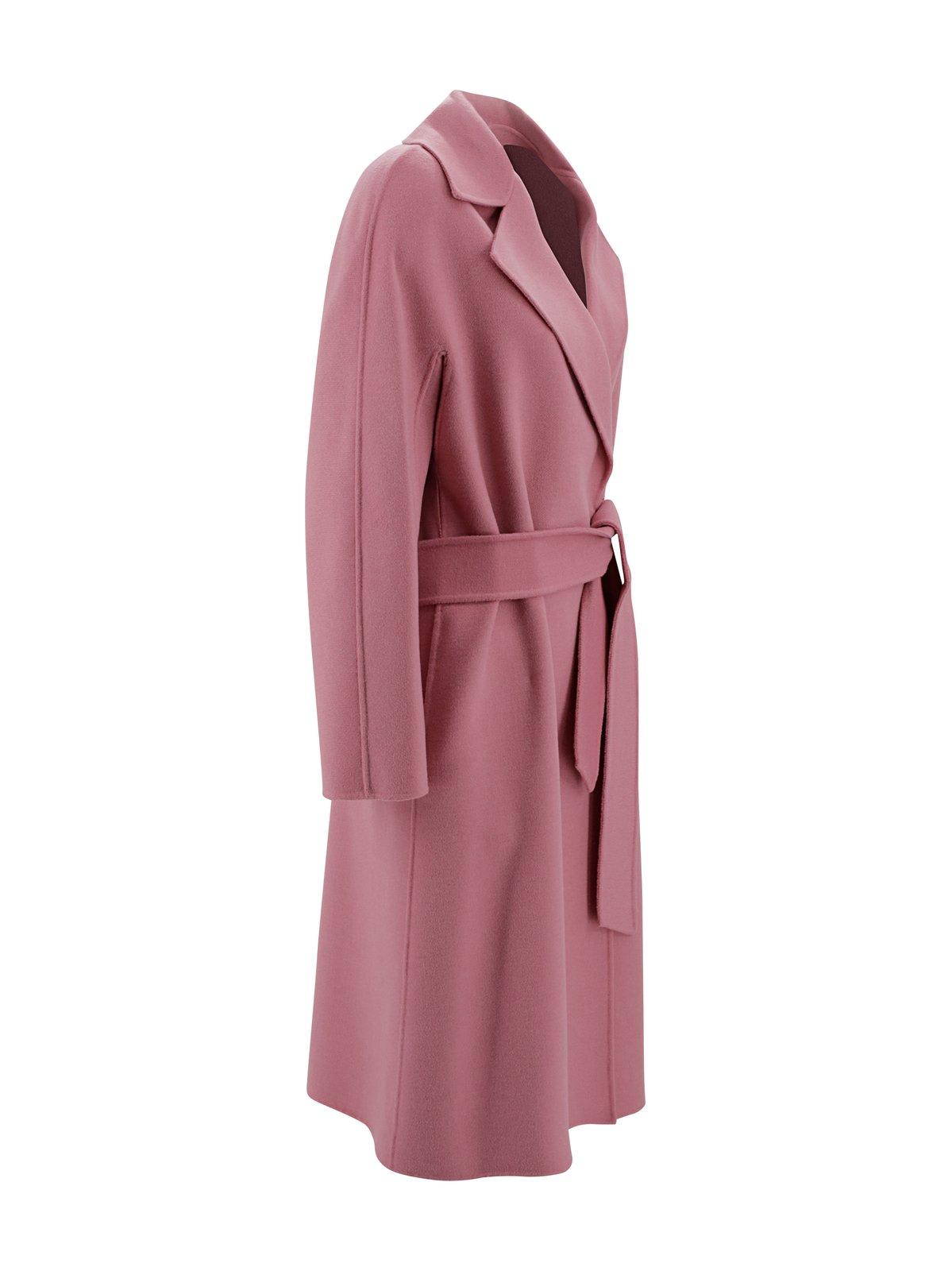 Shop Max Mara Belted Mid-length Coat In Rosa