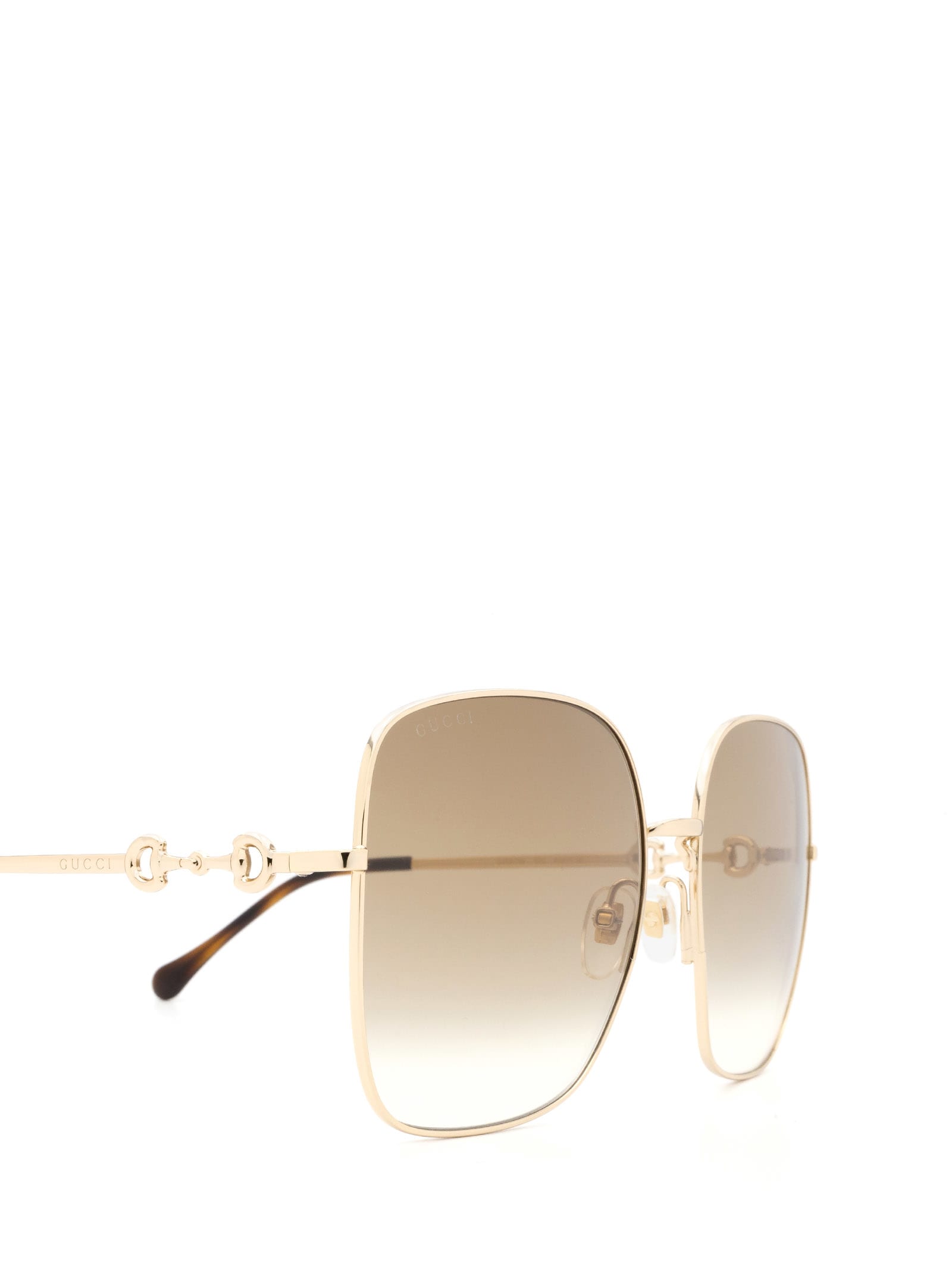 Shop Gucci Gg0879s Gold Sunglasses