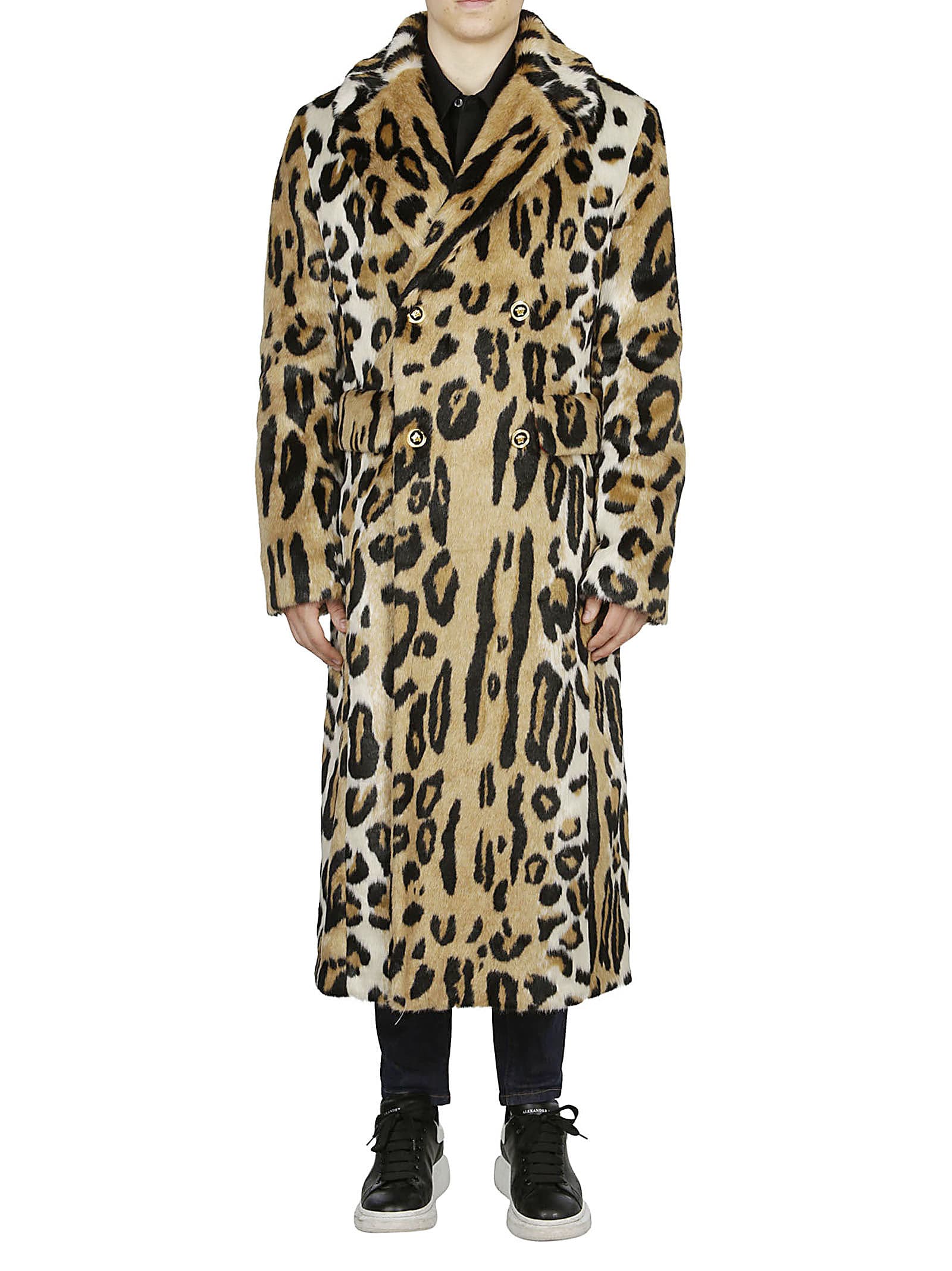 Versace Versace Leopard Print Coat - Multicolor - 11021895 | italist