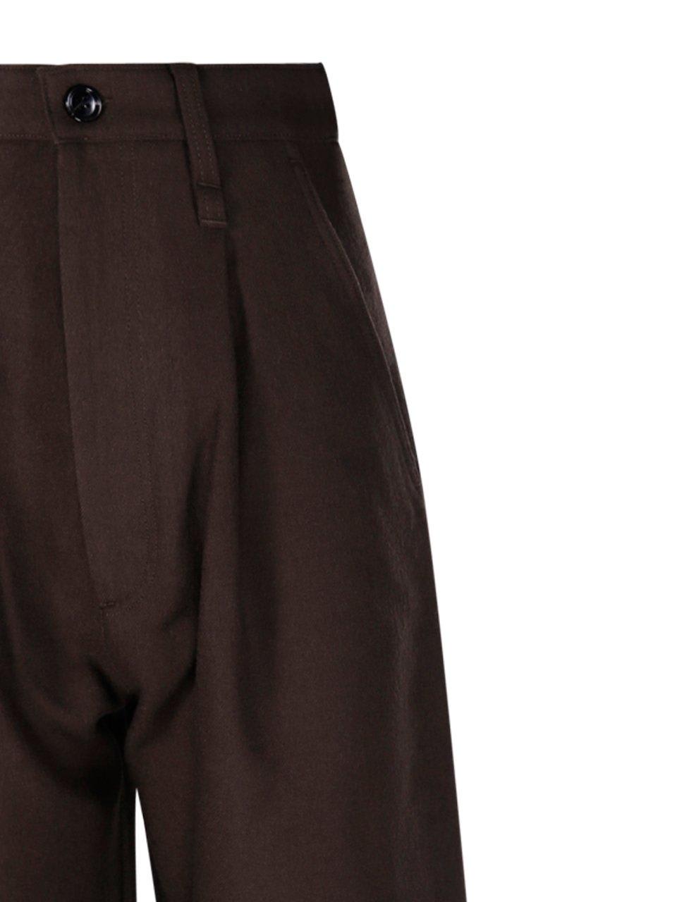 Ami Alexandre Mattiussi Gabardine Cargo Trousers In Brown