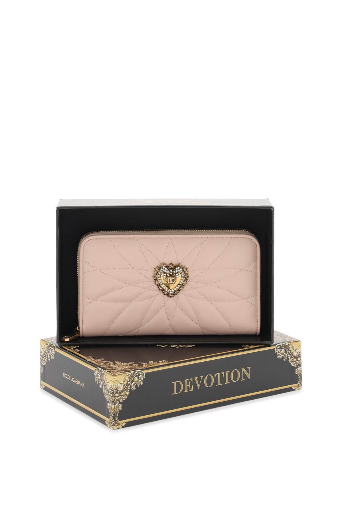 Shop Dolce & Gabbana Devotion Zip-around Wallet In Cipria 1 (pink)
