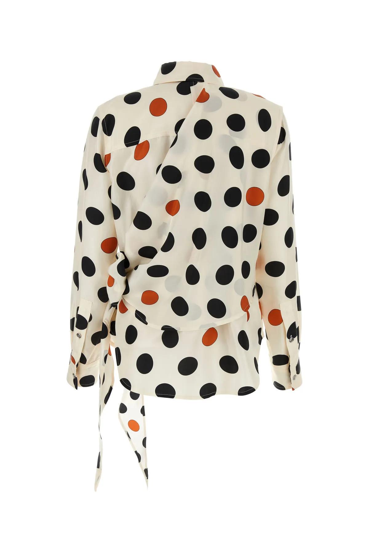 Shop Bottega Veneta Printed Silk Shirt In Bianco