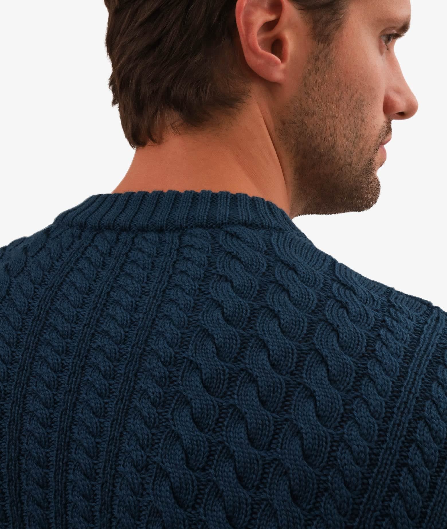Larusmiani Cable Knit Sweater Col Du Pillon Sweater In Teal