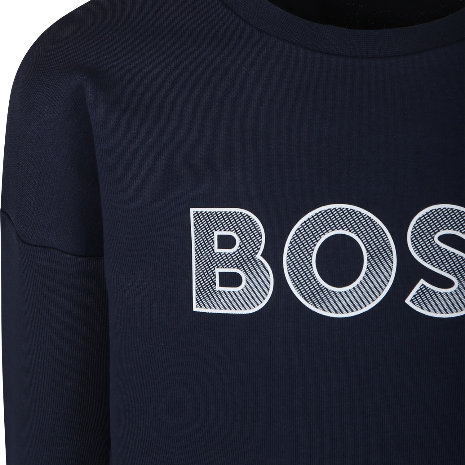 Shop Hugo Boss Blue Sweatshirt For Boy With Logo