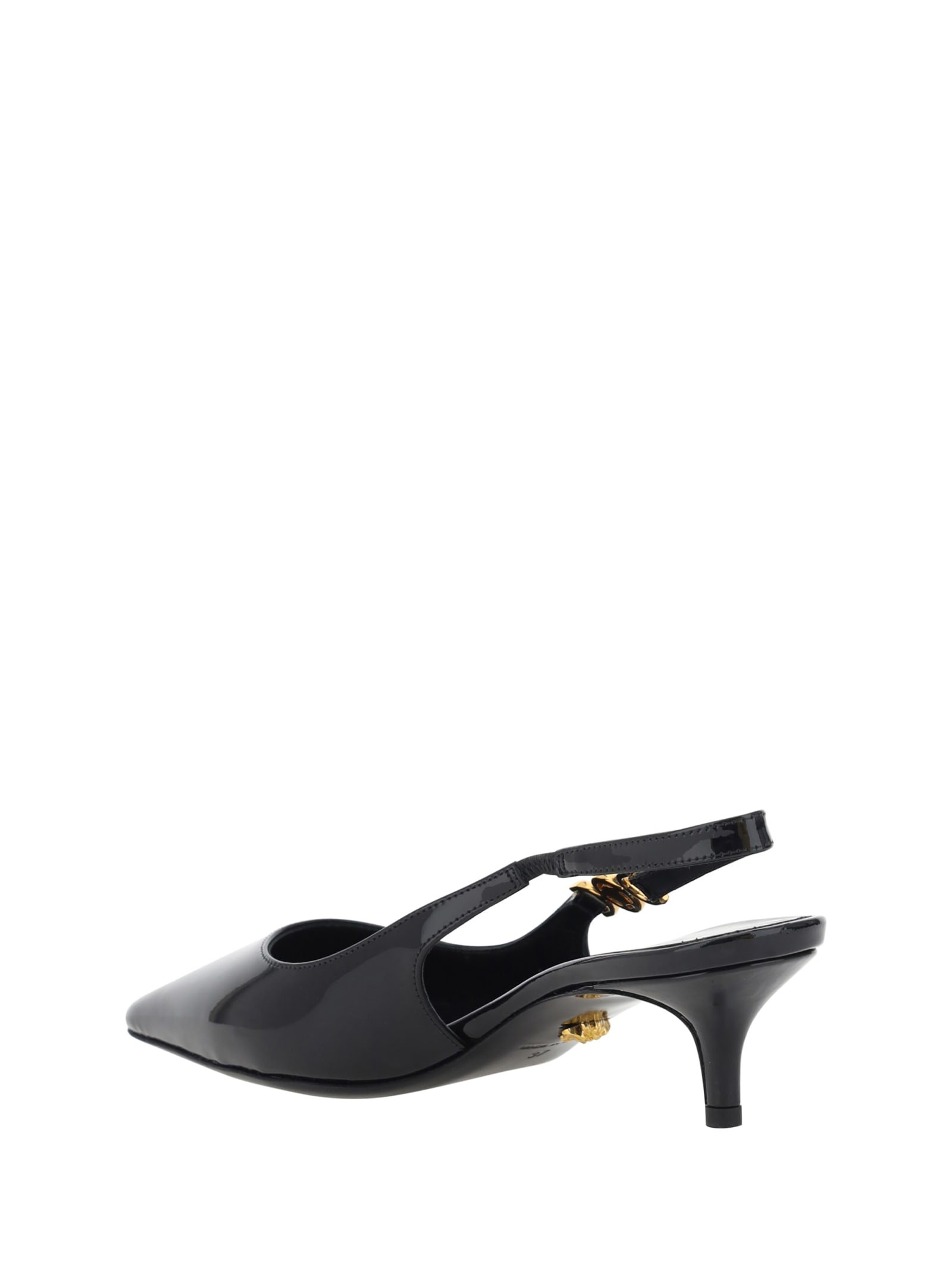 Shop Versace Pumps In Black- Gold