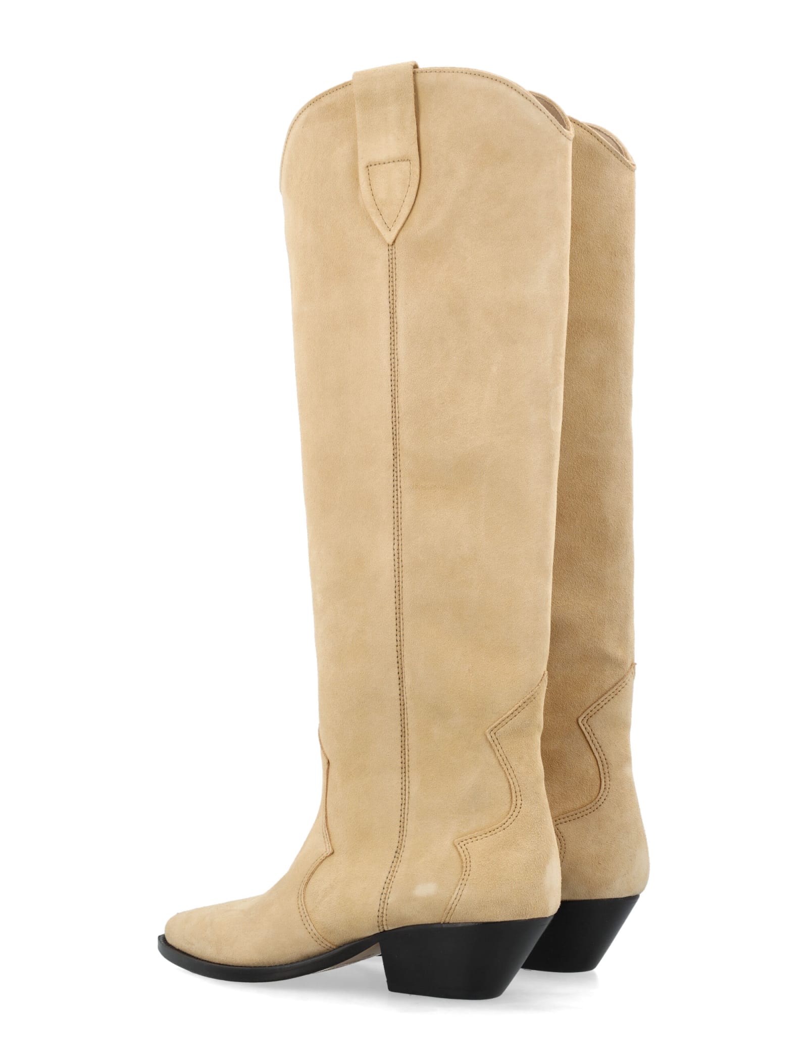 Shop Isabel Marant Denvee Suede Boots In Beige