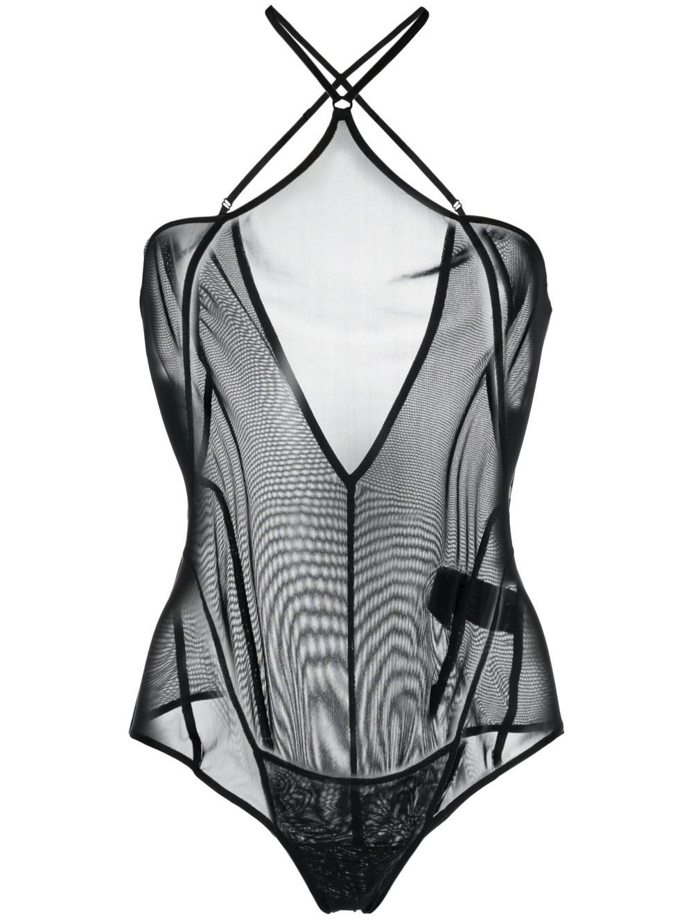 Knwls Halter Neck Bodysuit In Black