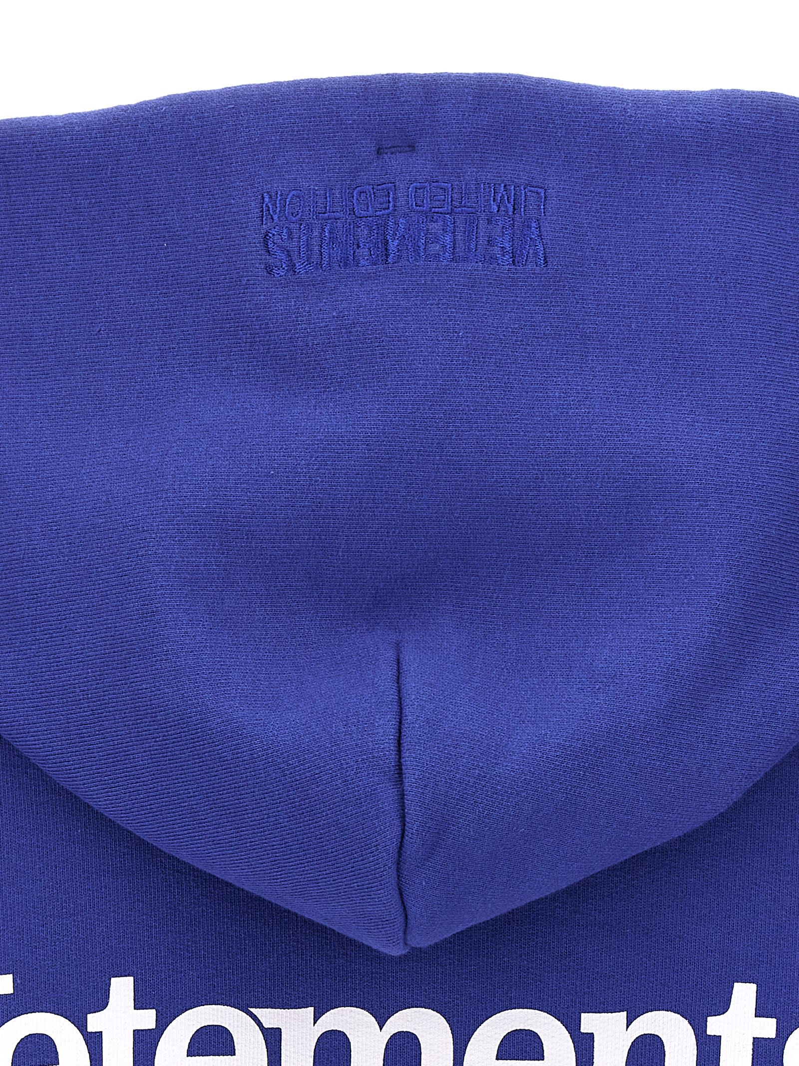 Shop Vetements Campaign Logo Hoodie In Blue