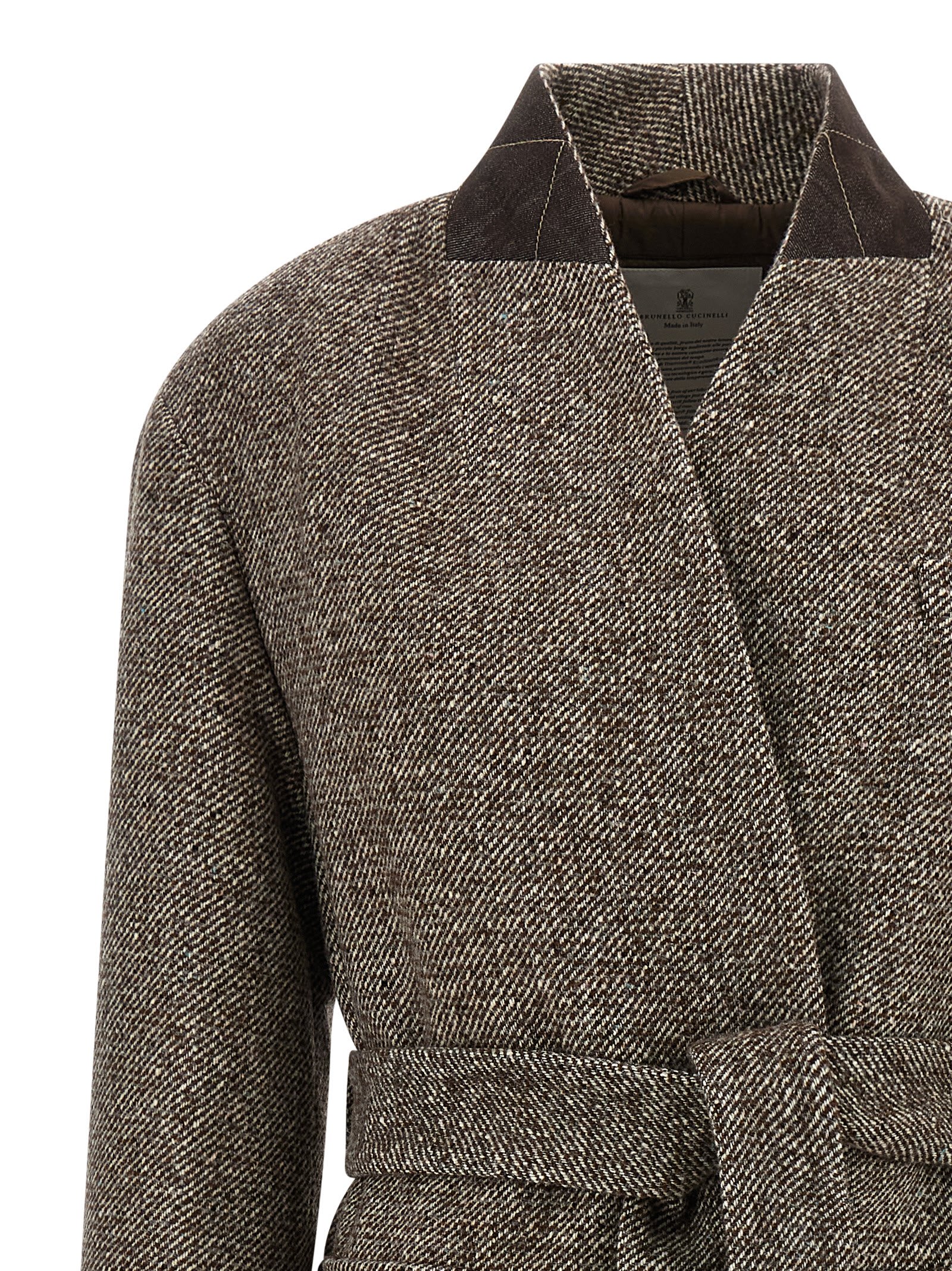Brunello Cucinelli Single-breasted Coat Coats And Trench Coats Brown In Brown