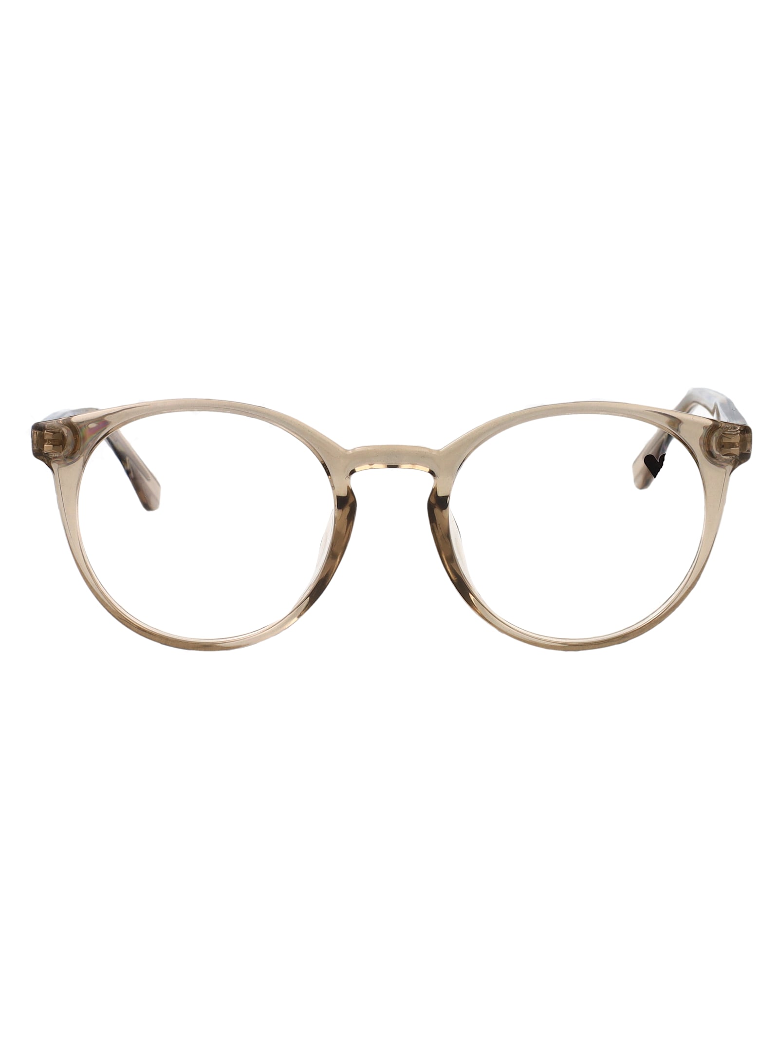Calvin Klein Crystal Beige Acetate Glasses In Brown