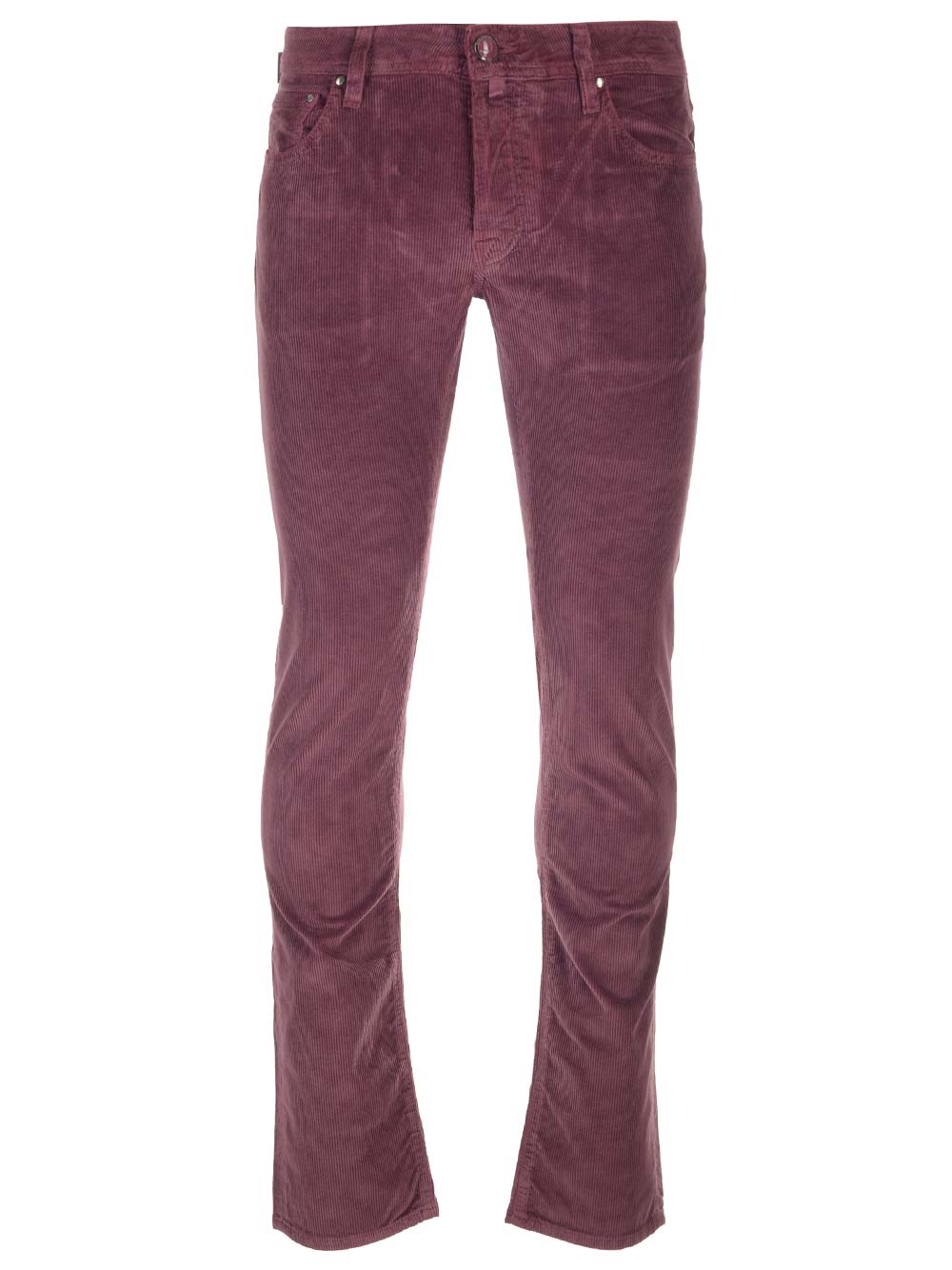 Shop Jacob Cohen Velvet Trouser In Bordeaux