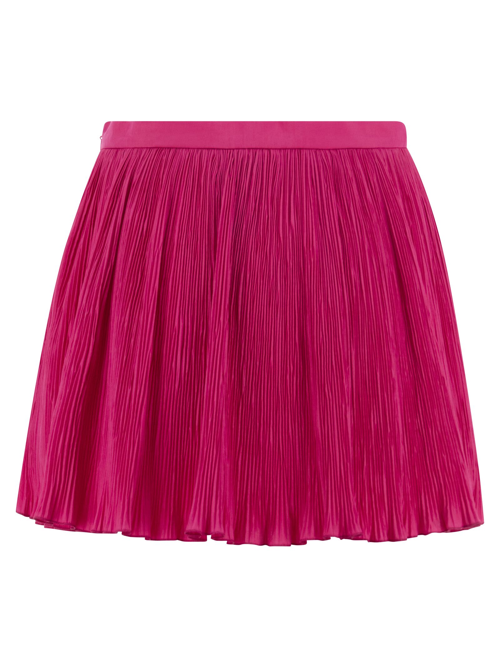 Shop Red Valentino Pleated Cotton-blend Shorts In Fuxia