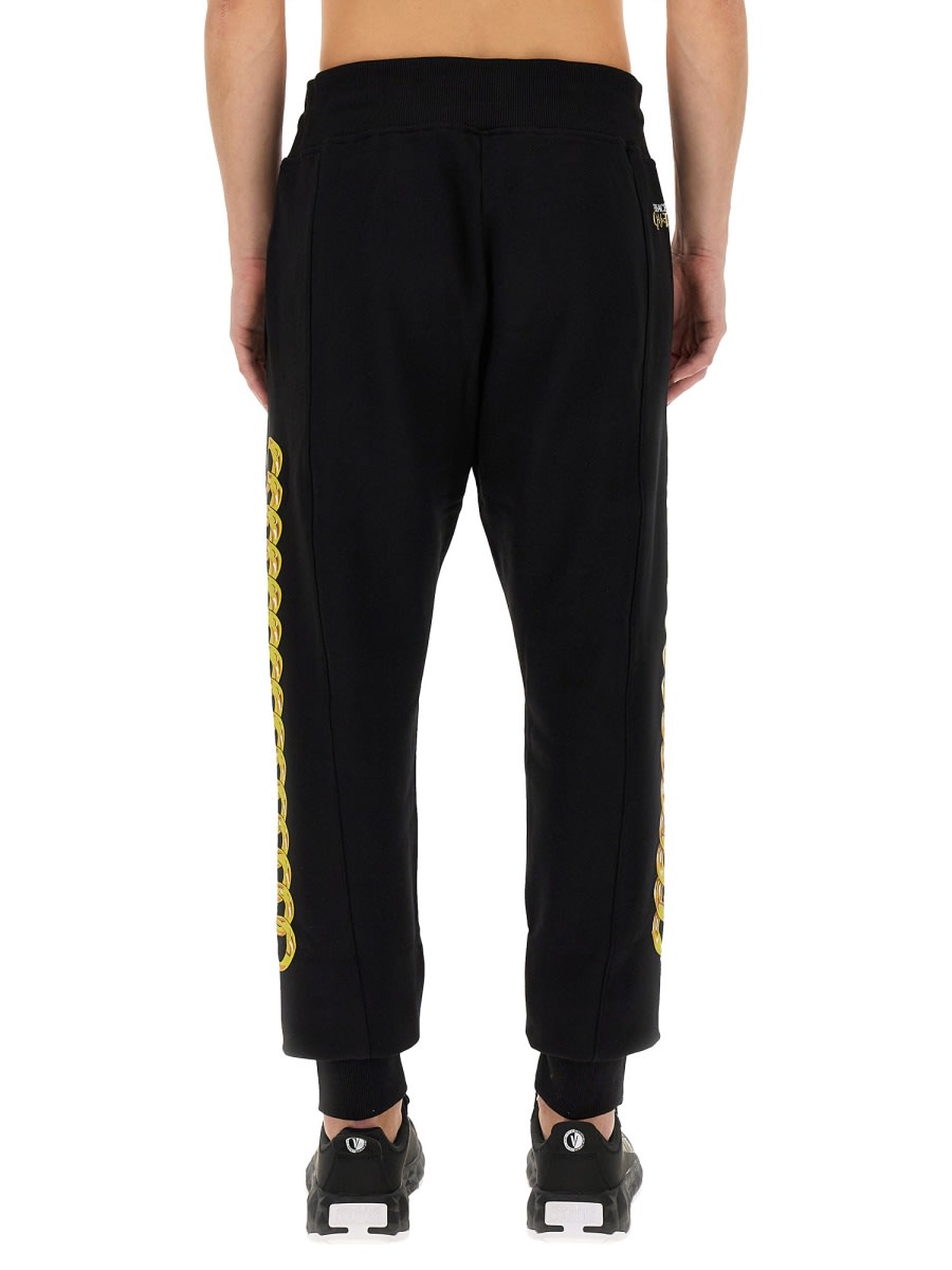 Shop Versace Jeans Couture Jogging Pants Chain In Black