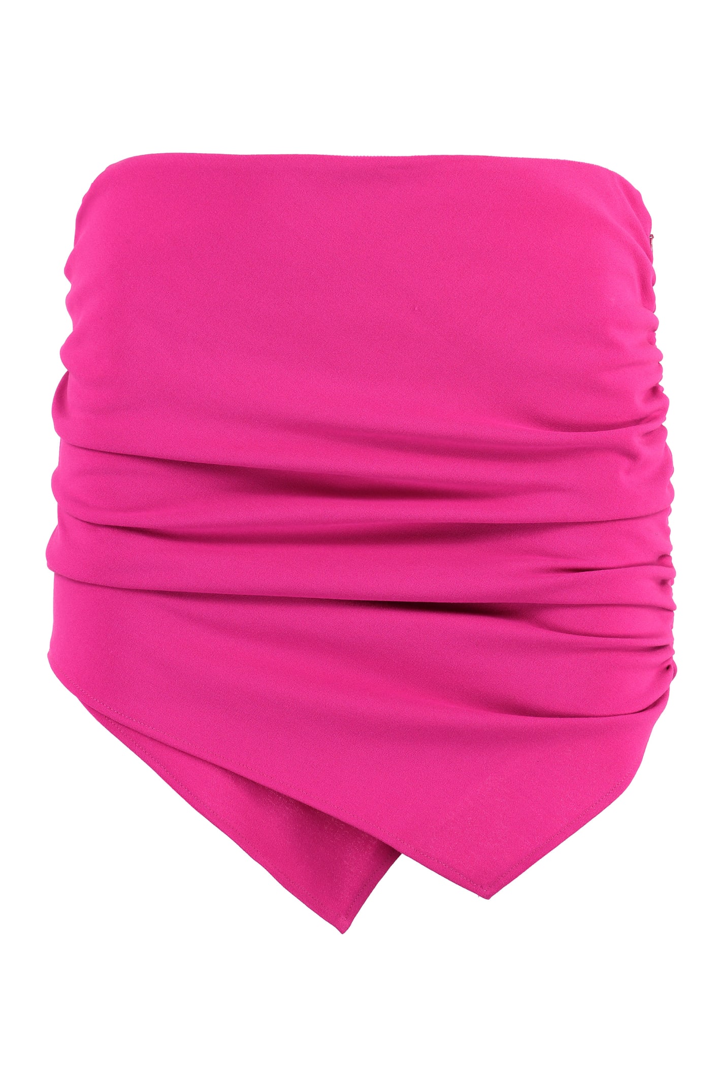 Shop Attico Hatty Asymmetric Miniskirt In Fuchsia