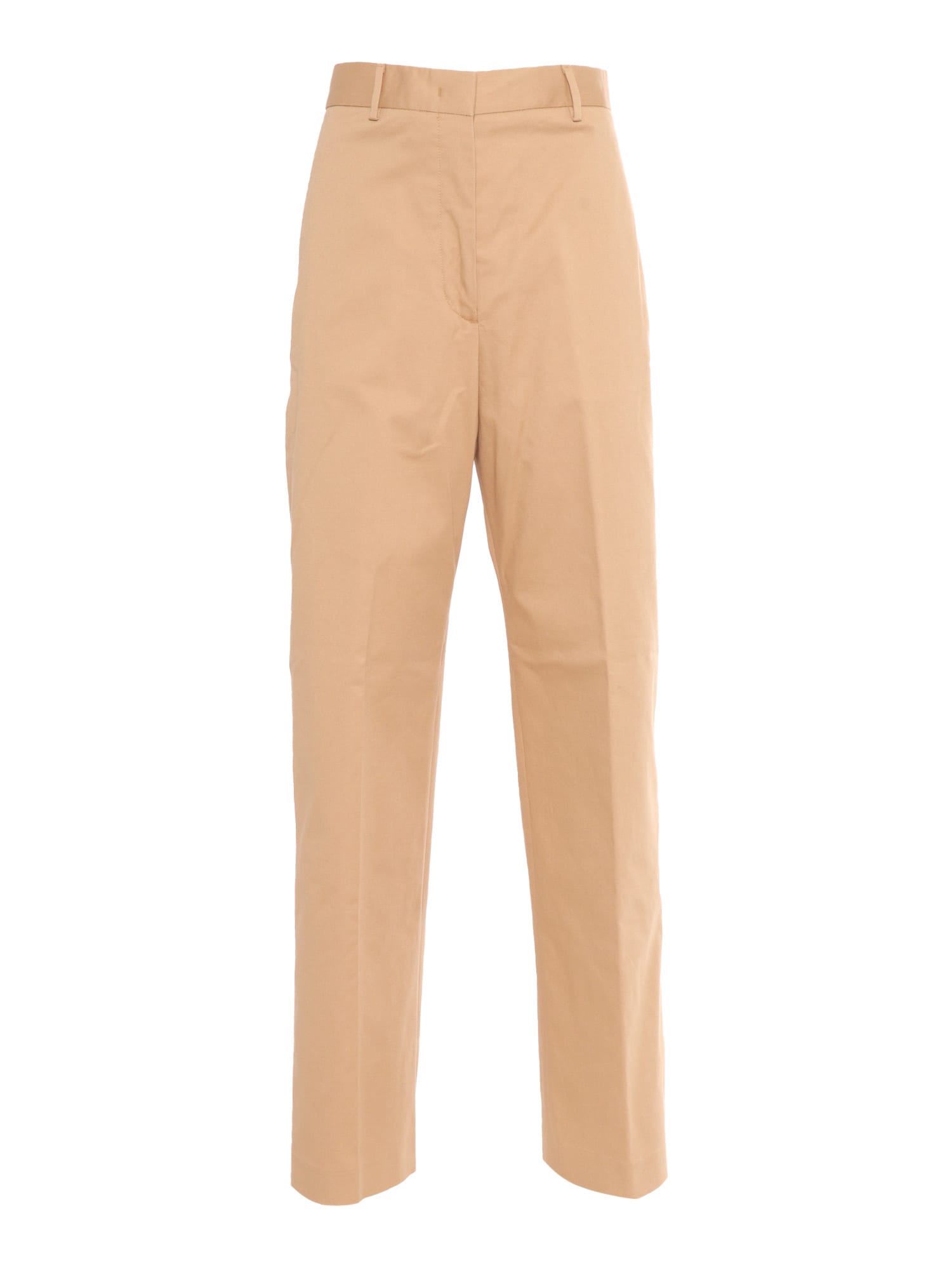 Shop Fabiana Filippi Cotton Gabardine Wide Leg Trousers In Brown