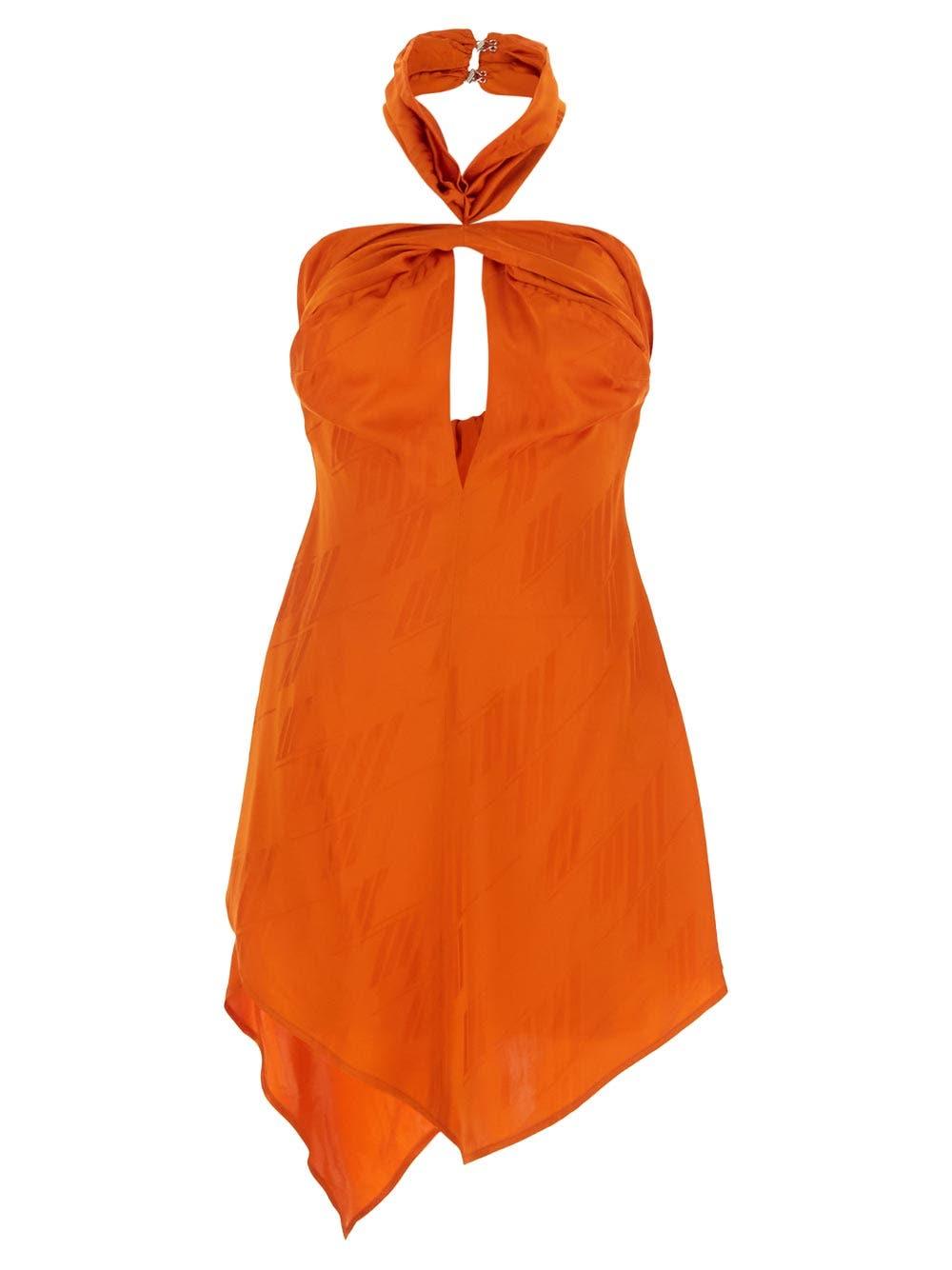 Shop Attico Becky Mini Dress In Orange