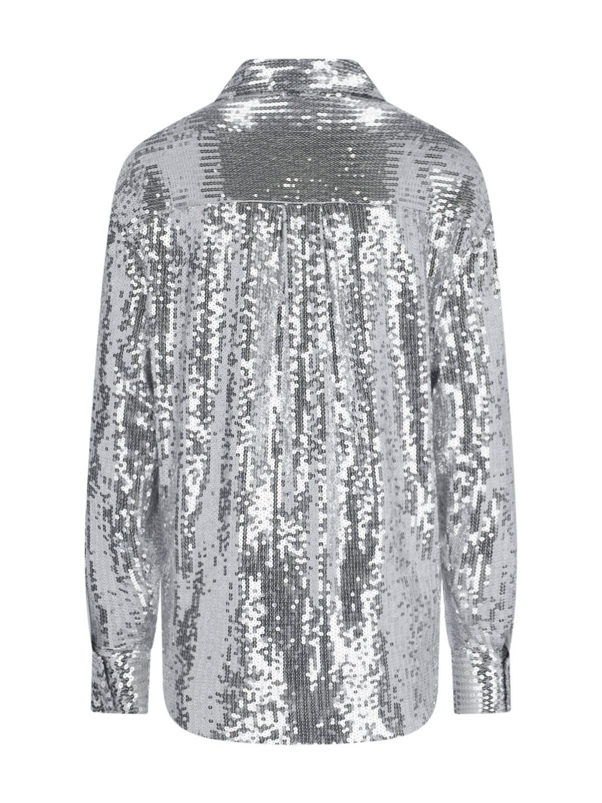 Giuseppe Di Morabito Sequin Embellished Collared Neck Long Sleeves Top