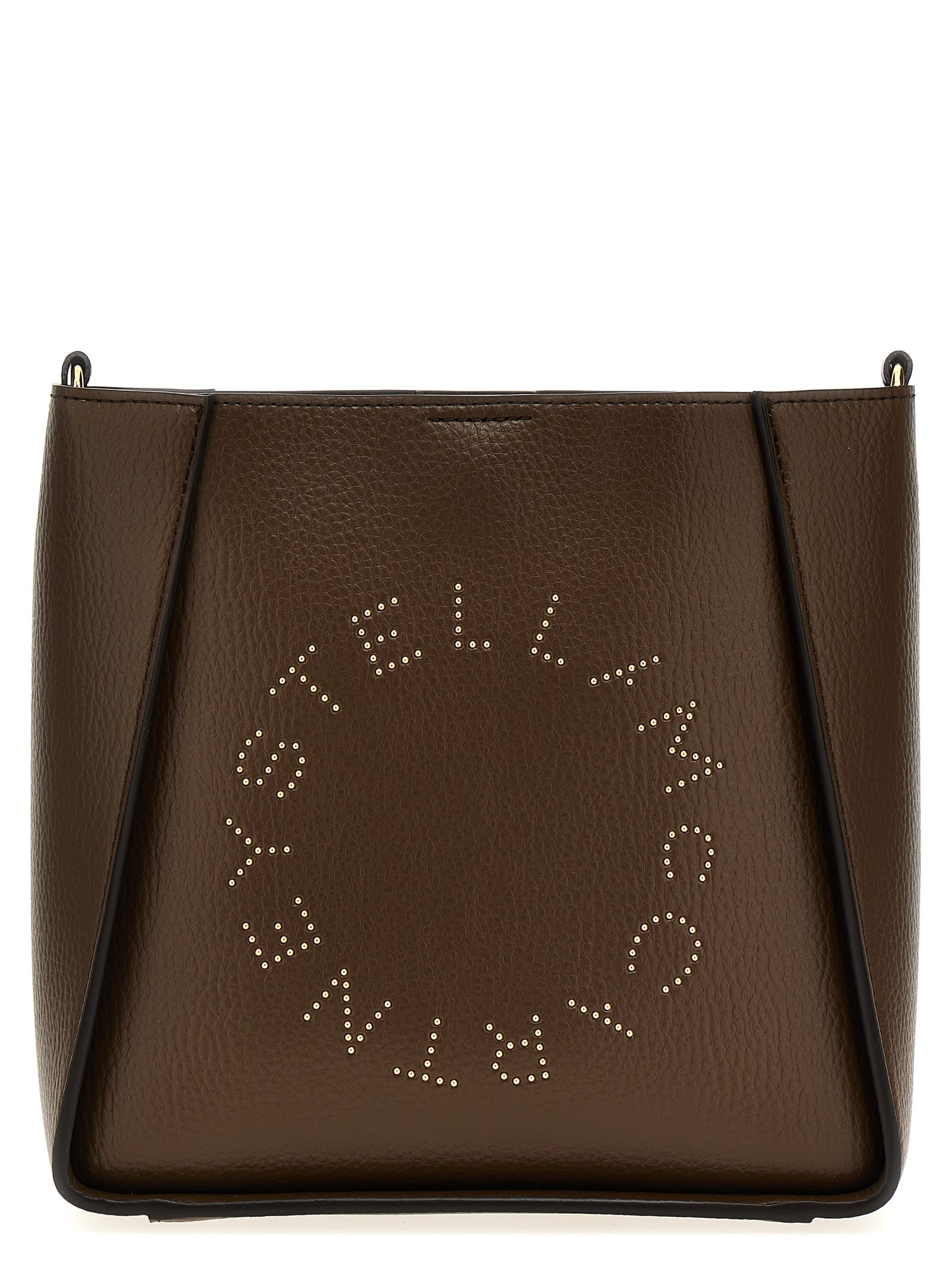 Shop Stella Mccartney Logo Shoulder Strap In Brown