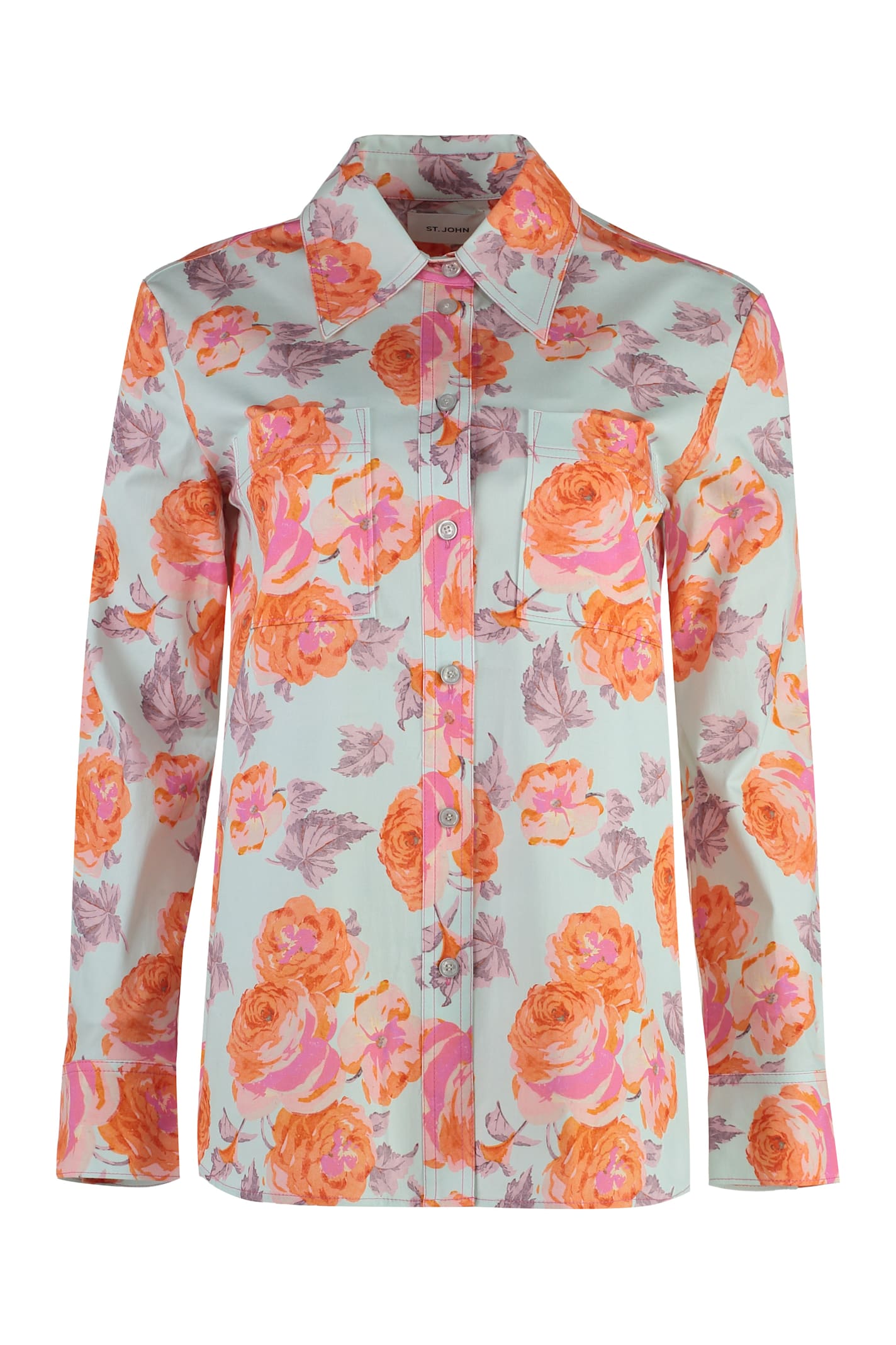 Alfieri & St. John Floral Print Cotton Shirt