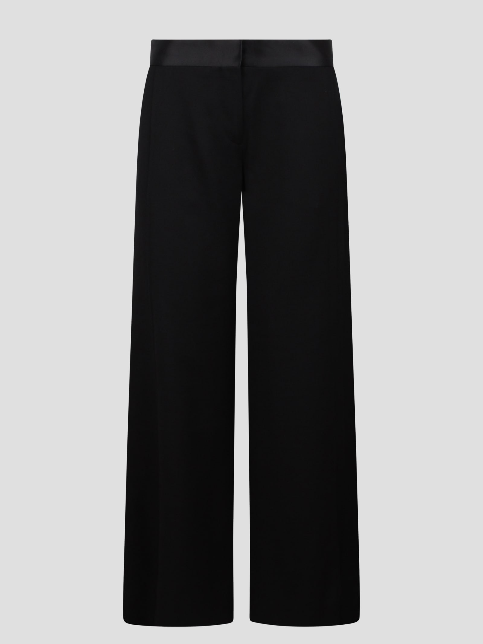 Shop Victoria Beckham Pants With Satin Trim